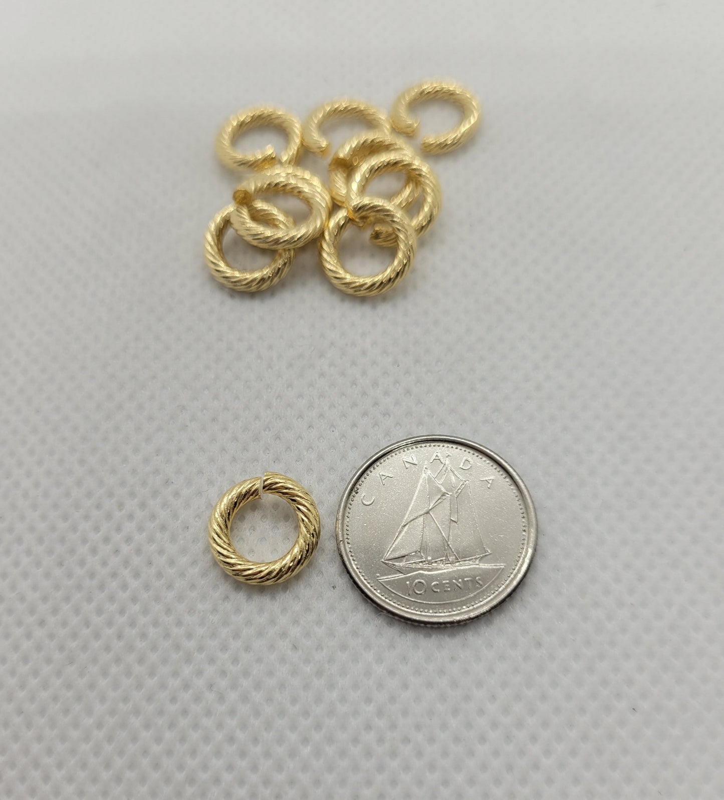 Large Open Jump Rings, 304 Stainless Steel, 10 pieces, Silver or Golden, 10x2mm, Inner Diameter: 6mm, Unique Twisted Jump Rings