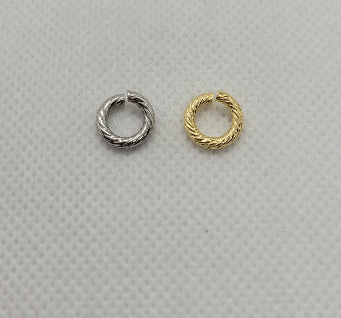 Large Open Jump Rings, 304 Stainless Steel, 10 pieces, Silver or Golden, 10x2mm, Inner Diameter: 6mm, Unique Twisted Jump Rings