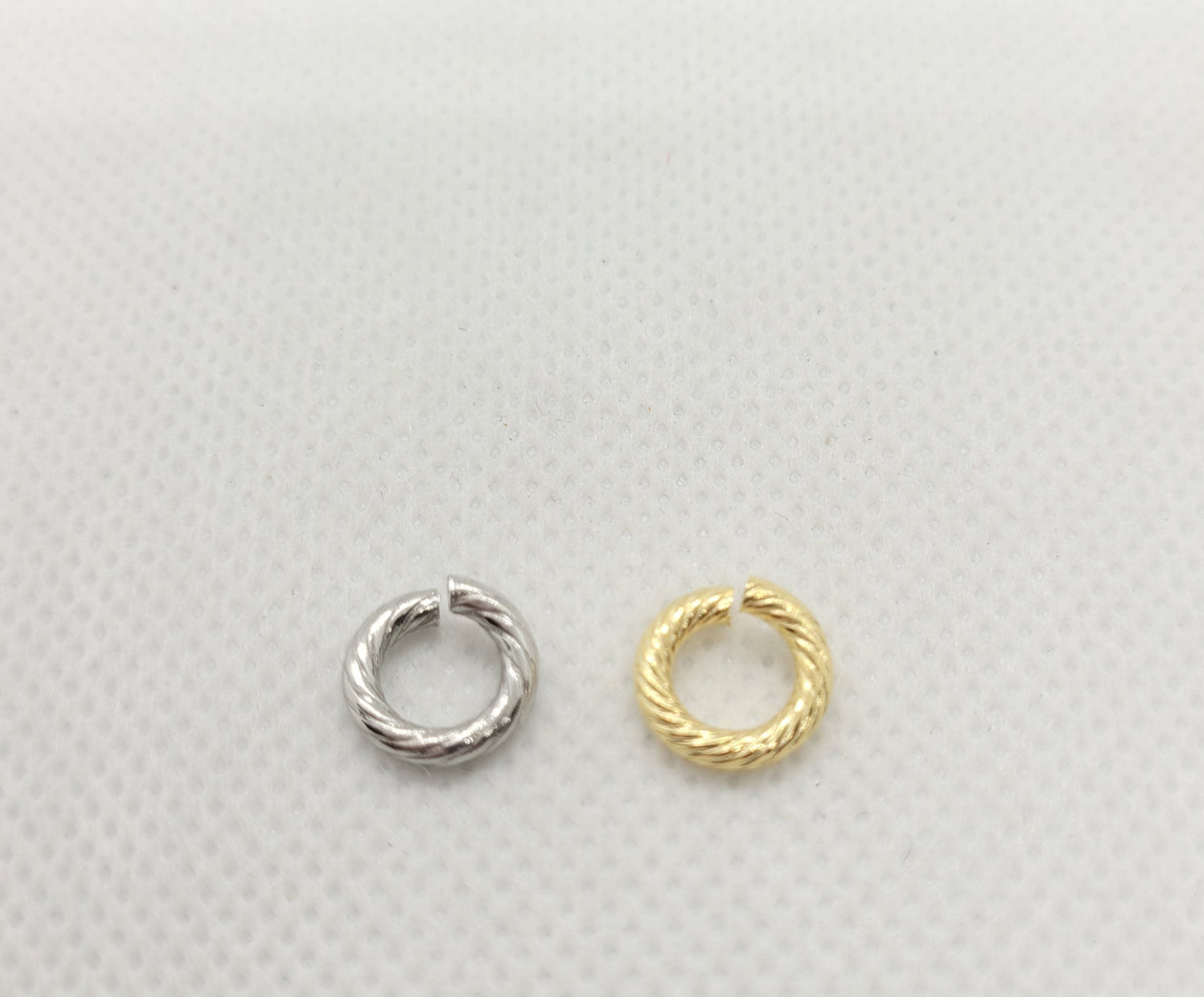 Large Open Jump Rings, 304 Stainless Steel, 10 pieces, Silver or Golden, 10x2mm, Inner Diameter: 6mm, Unique Twisted Jump Rings