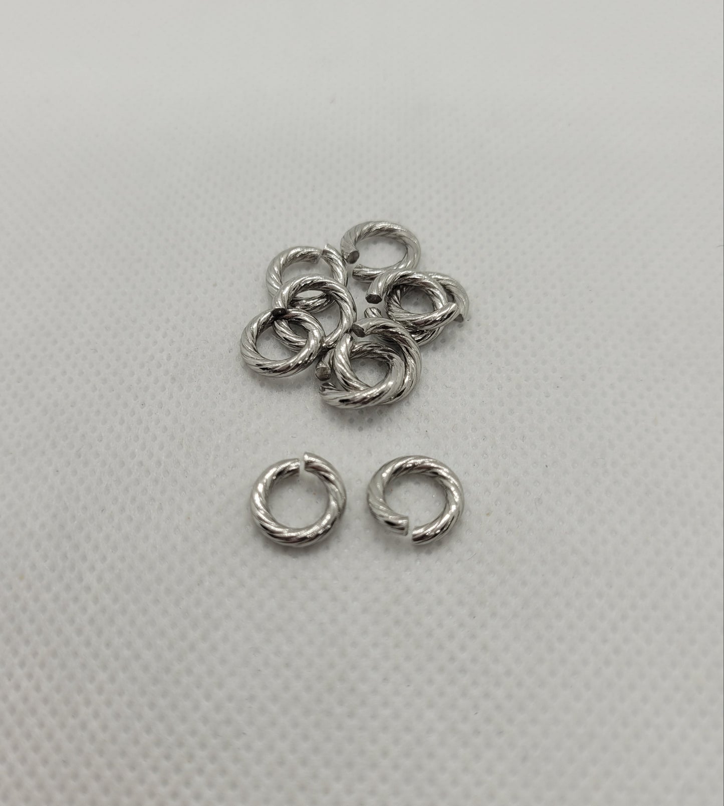 Large Open Jump Rings, 304 Stainless Steel, 10 pieces, Silver or Golden, 10x2mm, Inner Diameter: 6mm, Unique Twisted Jump Rings