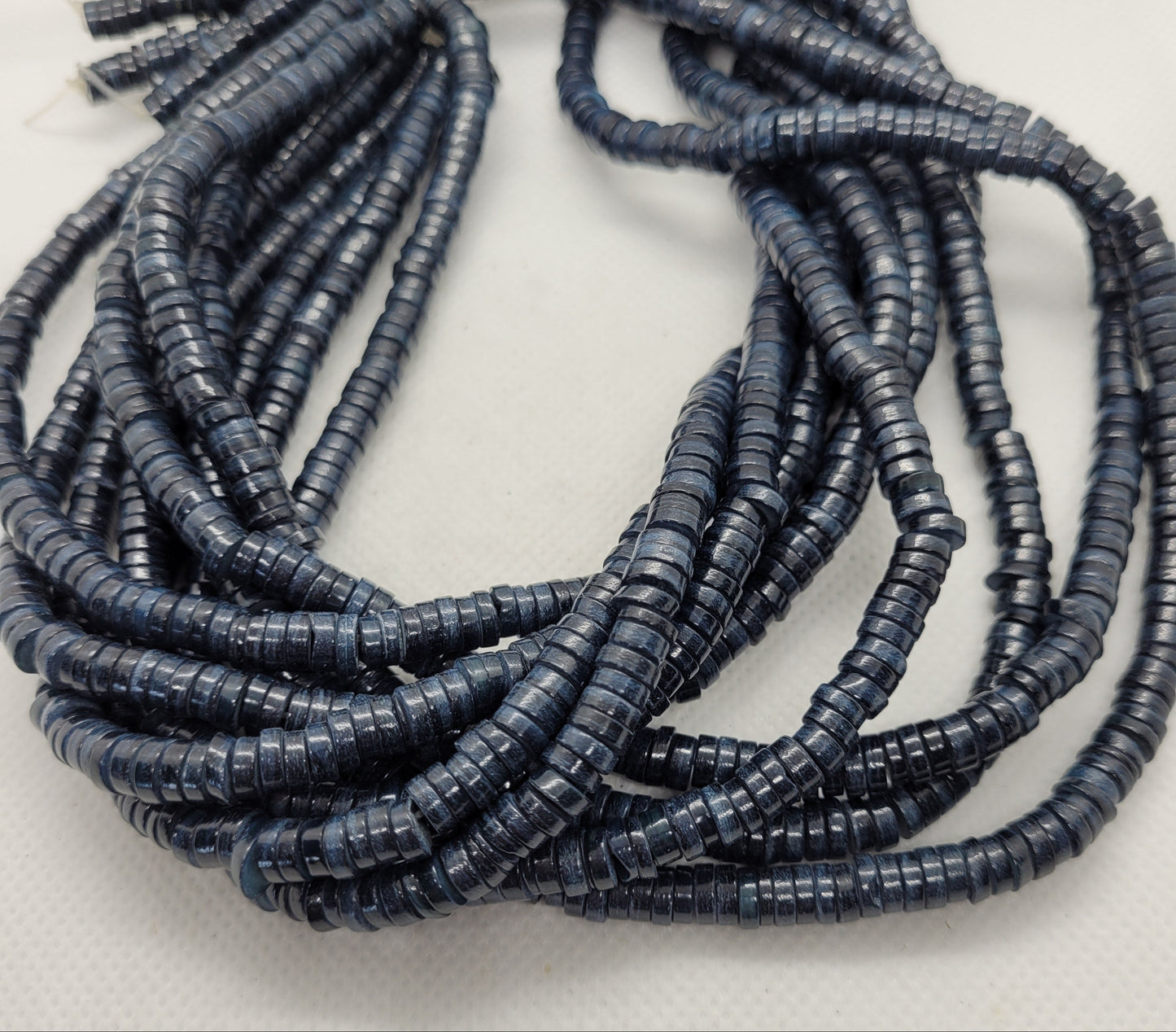 Natural Freshwater Shell Beads, 1 strand, 4 Colours, Dyed, Flat Round Disc, 6x6x1~2.5mm, Hole: 1mm, about 200pcs/strand, approx 15" strand