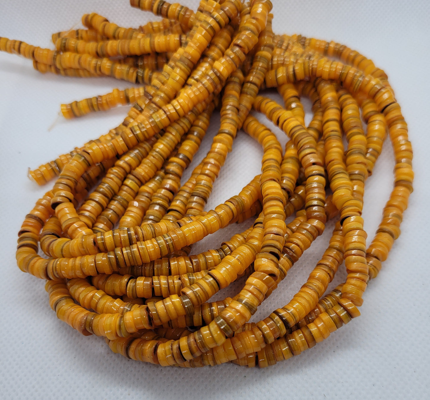 Natural Freshwater Shell Beads, 1 strand, 4 Colours, Dyed, Flat Round Disc, 6x6x1~2.5mm, Hole: 1mm, about 200pcs/strand, approx 15" strand