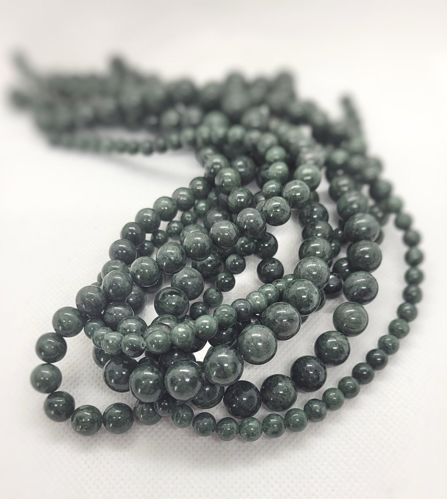 Natural Black Jade Beads, Round, Polished, 1 strand, 6, 8, 10mm, Hole 1mm; Full Strand, See description for more
