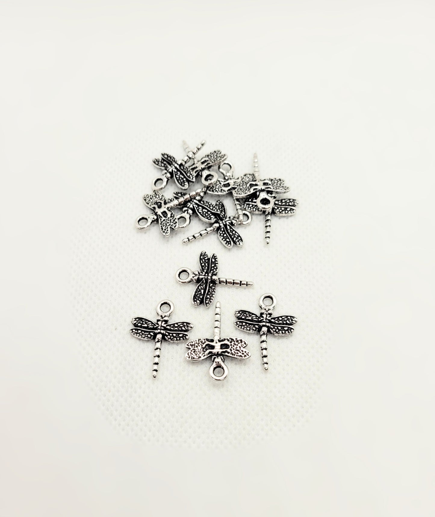 Silver Dragonfly Charm Pendant by TierraCast, Cast Pewter, Lead Free, 30x15mm, Hole 2mm, priced per piece