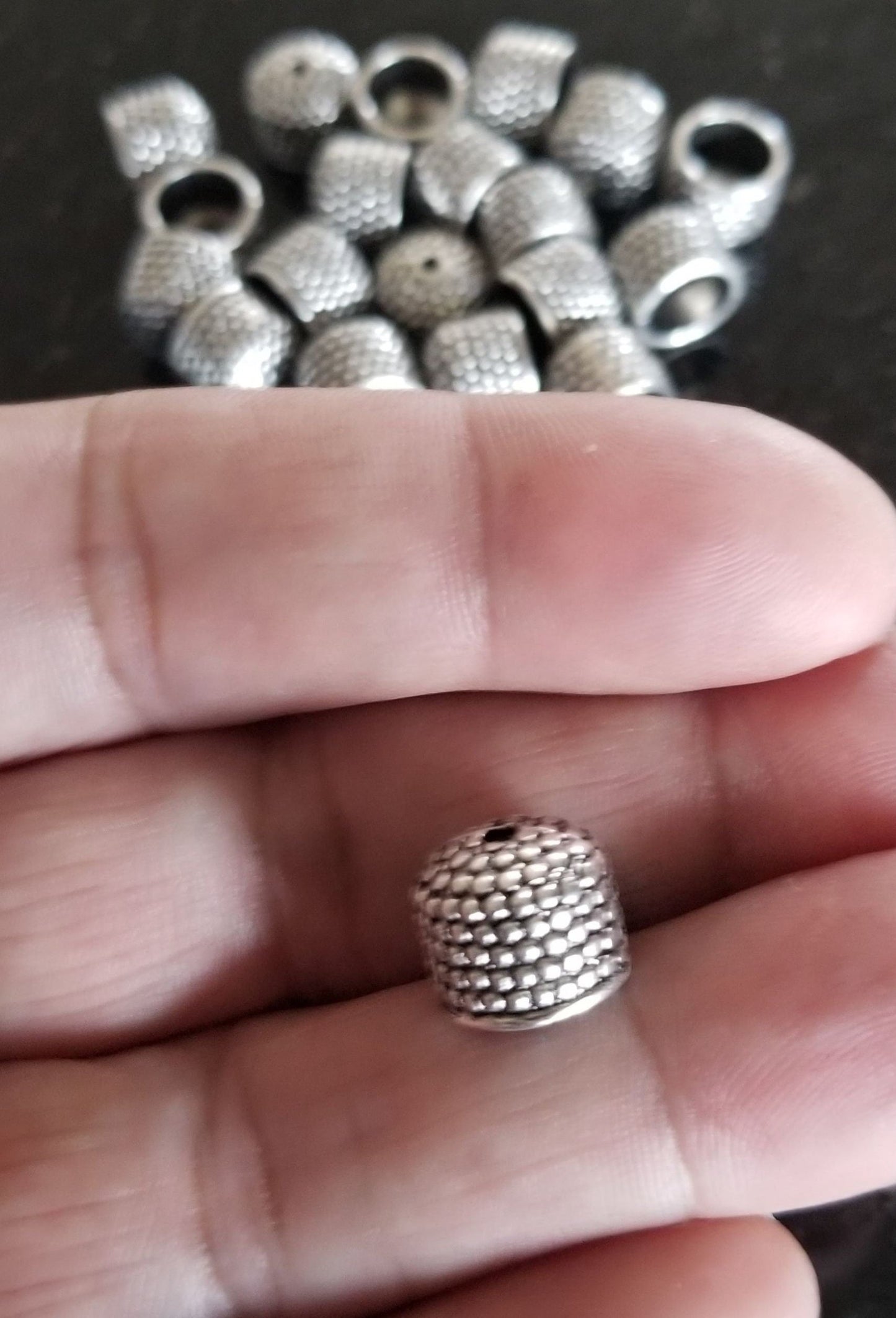 10 pcs Silver Cord Ends, End Cap, Tassel caps, Bead caps, Tibetan style alloy, Antique silver, 10x9mm, Hole 1.5mm; Inner diam 8mm
