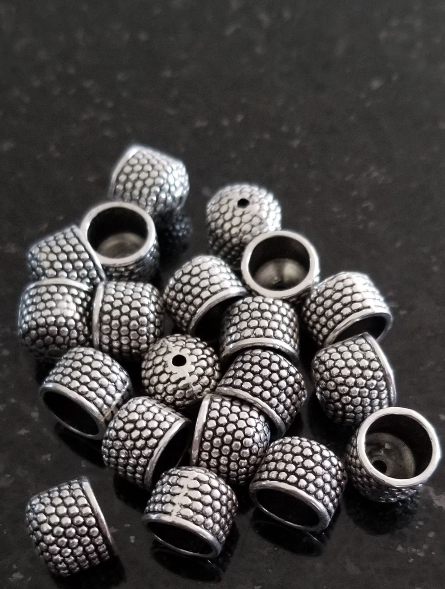 10 pcs Silver Cord Ends, End Cap, Tassel caps, Bead caps, Tibetan style alloy, Antique silver, 10x9mm, Hole 1.5mm; Inner diam 8mm