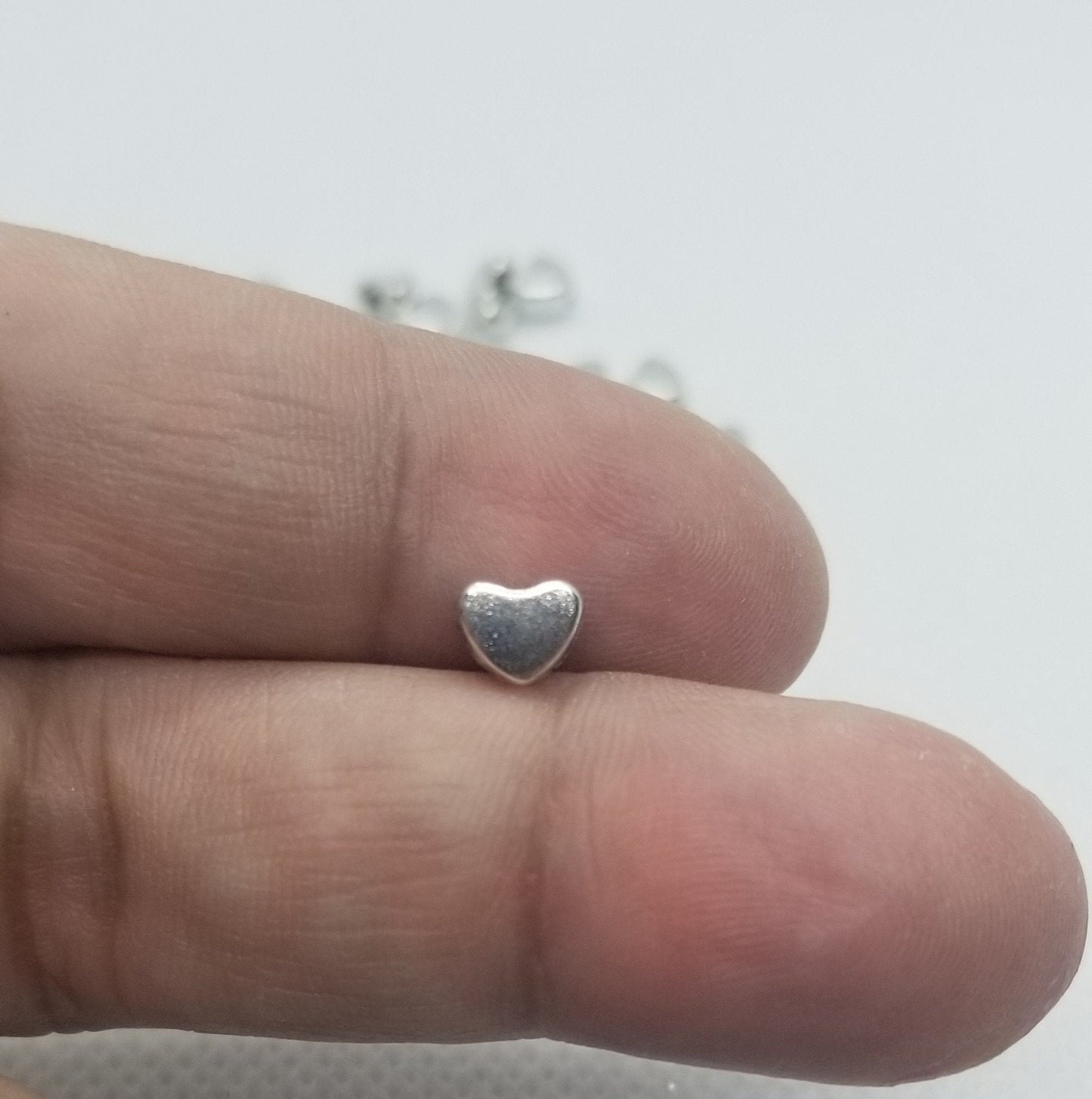 10 pieces Silver Heart Beads, Alloy Beads, Lead Free, Nickel Free, Heart, Antique Silver, 6x5x3mm, Hole 1mm