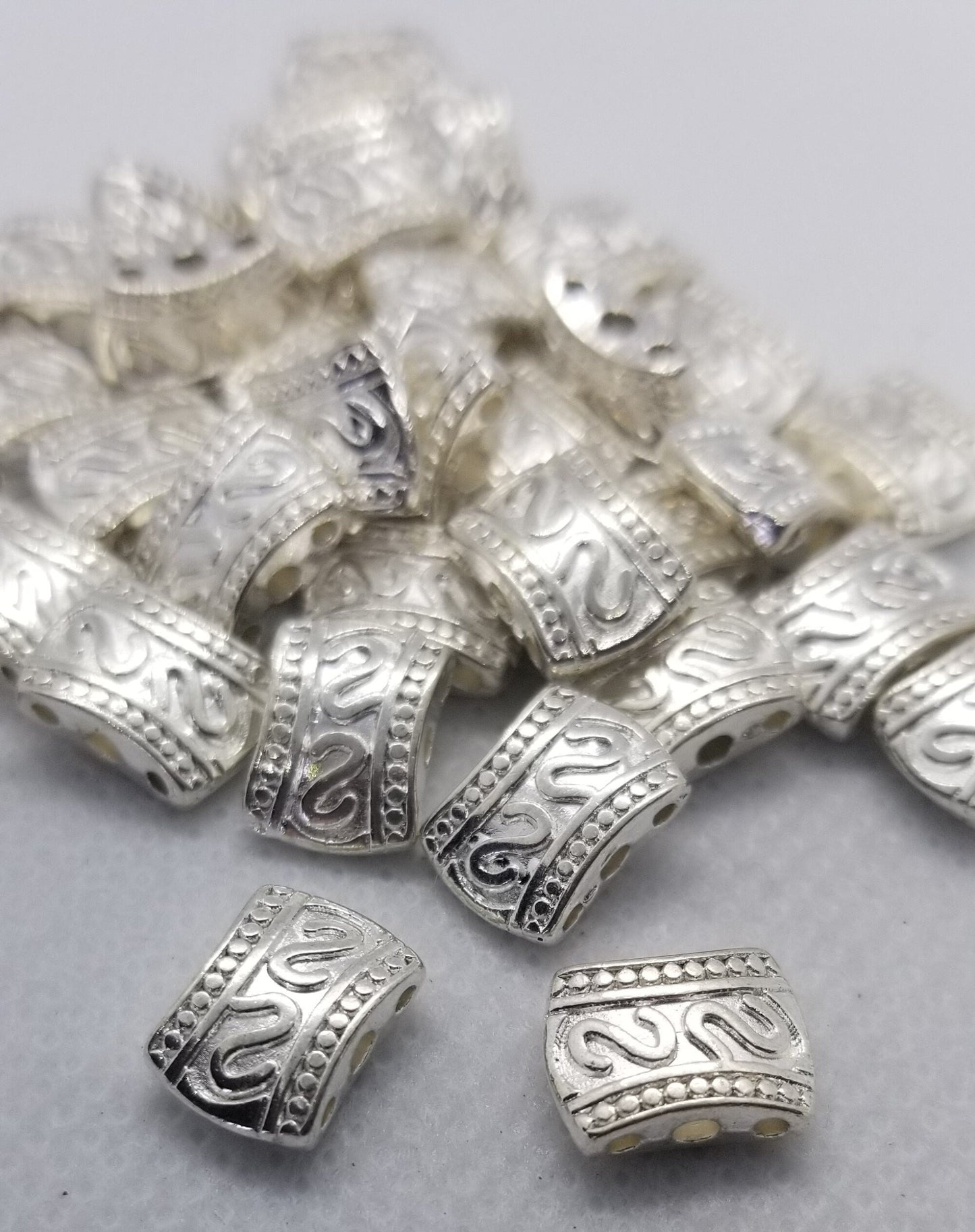 10 pieces Multi-Strand Spacer Bar, Links, Separator Bar, Lead Nickel Free, Silver, Tibetan Style, Rectangle, about 11x8x5mm, Hole 1mm