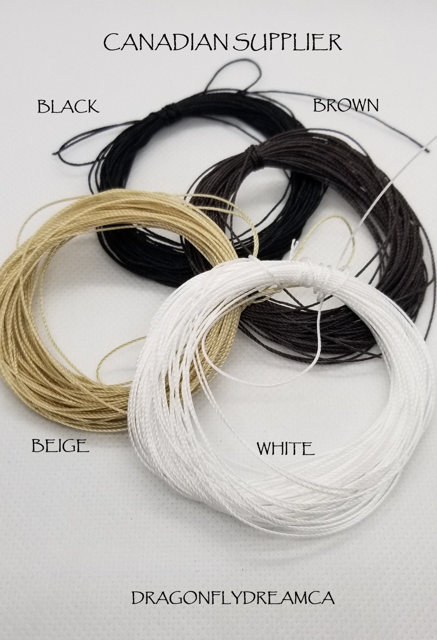 10 meters Nylon Cord, 4 Colours, 0.5mm, Single Strand, Strong cord for beading, macrame, jewelry, knotting, stringing, DIY crafting projects