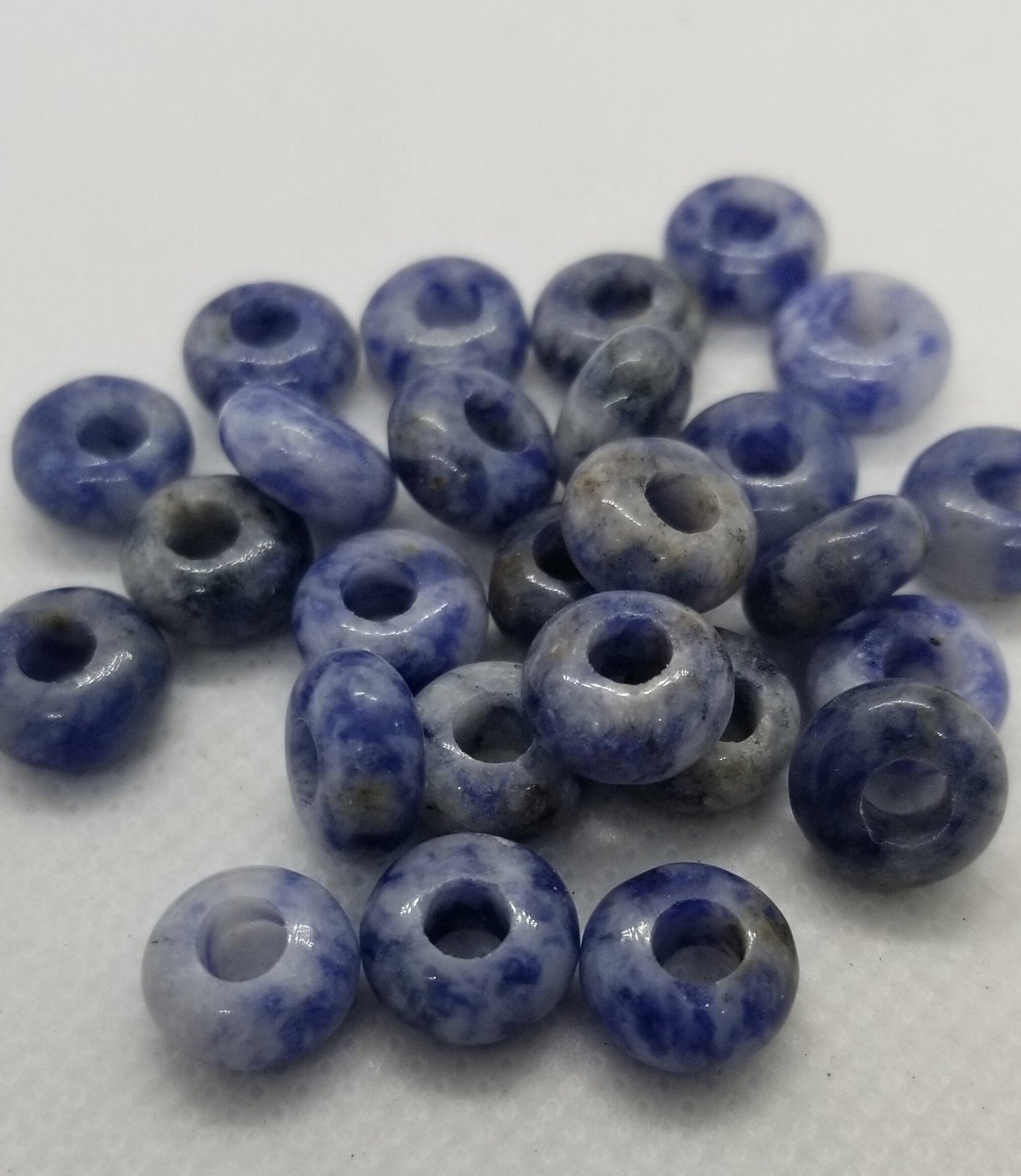 2 pieces Gemstone Rondelle Beads, 10.5x4.5mm, Hole 4mm, Hair Jewelry, Beard Jewelry, Dreadlock Beads