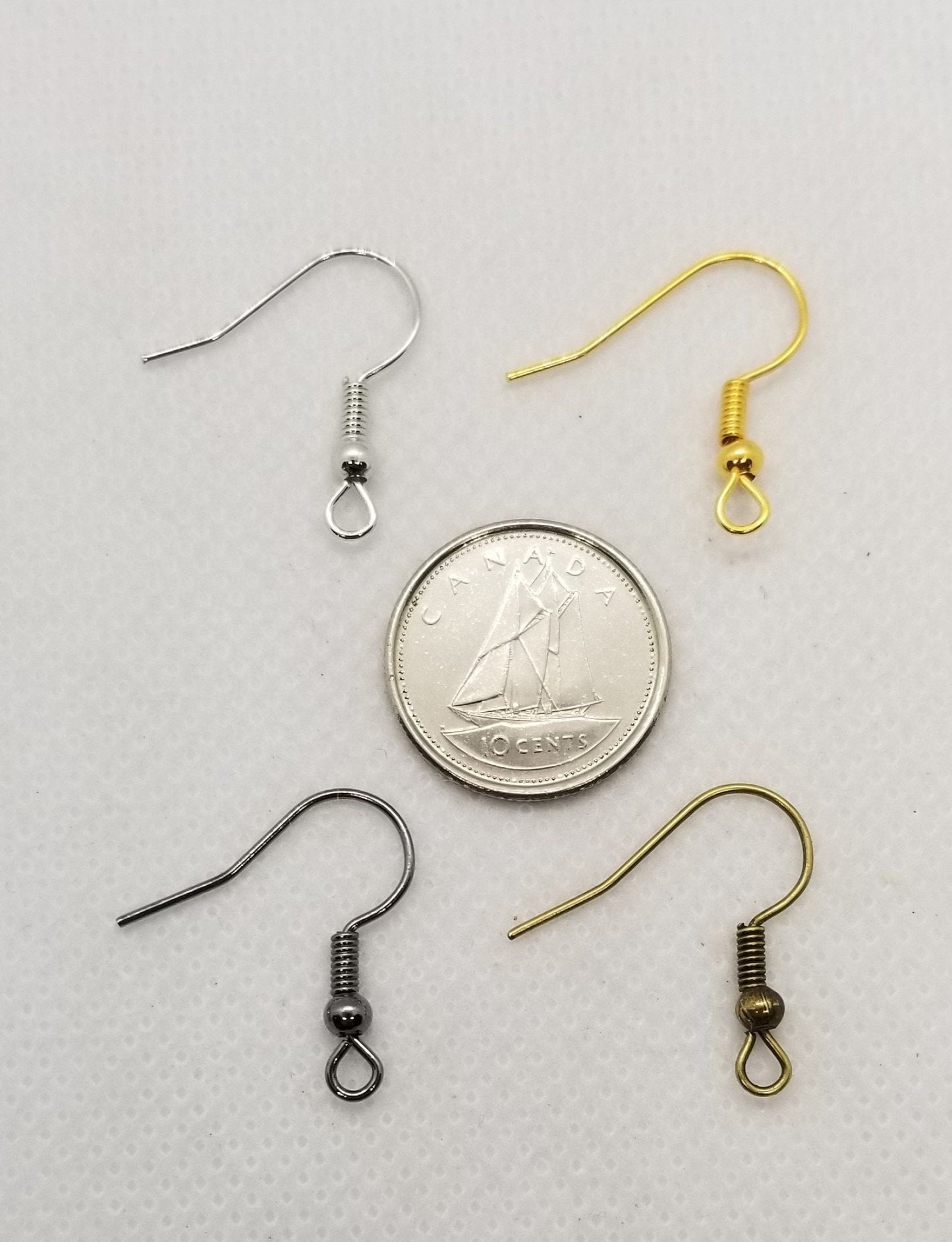 40 pieces Earring Hooks, Ear Wire, Cadmium, Nickel, Lead Free, Choose from 4 colours, Silver, Gold, Bronze or Gunmetal, 18x0.8mm, Hole 2mm