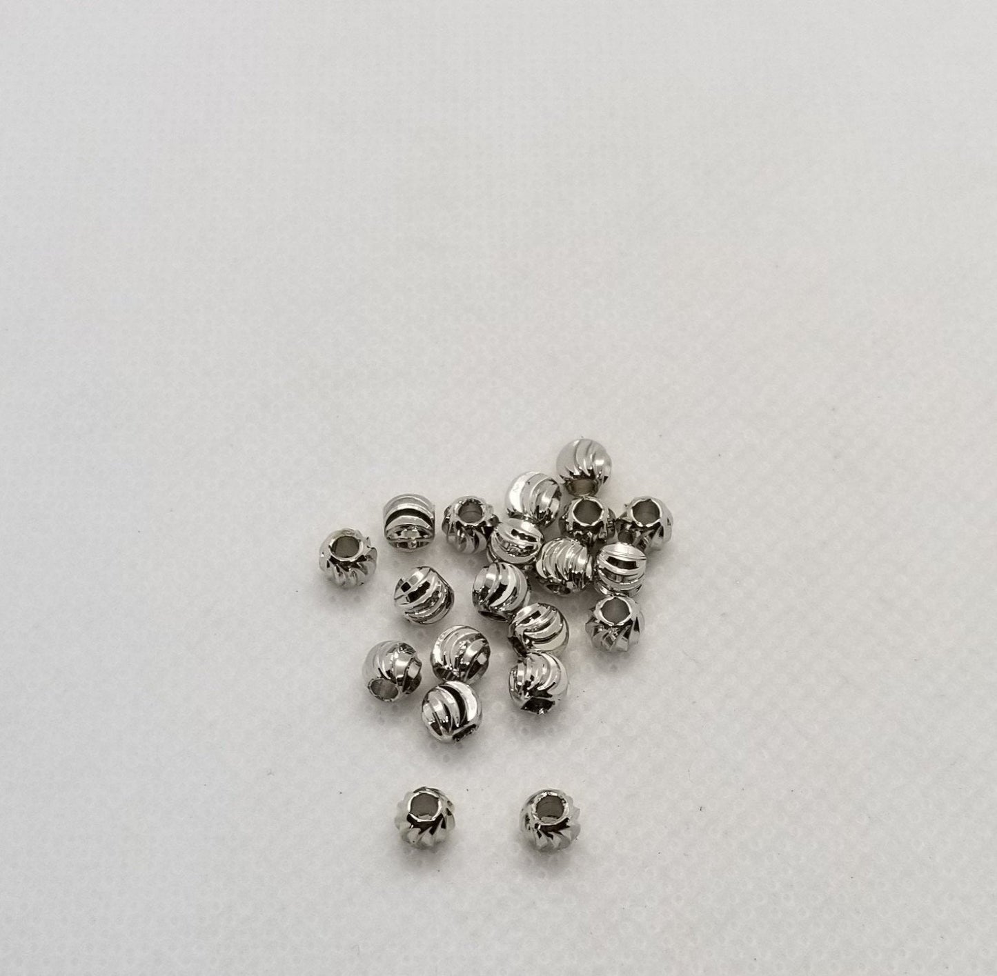 10 pieces Spiral Ridged Round Spacer Beads, Dark Silver, Cadmium Free, Lead Free, Brass, 5mm, Hole 2mm