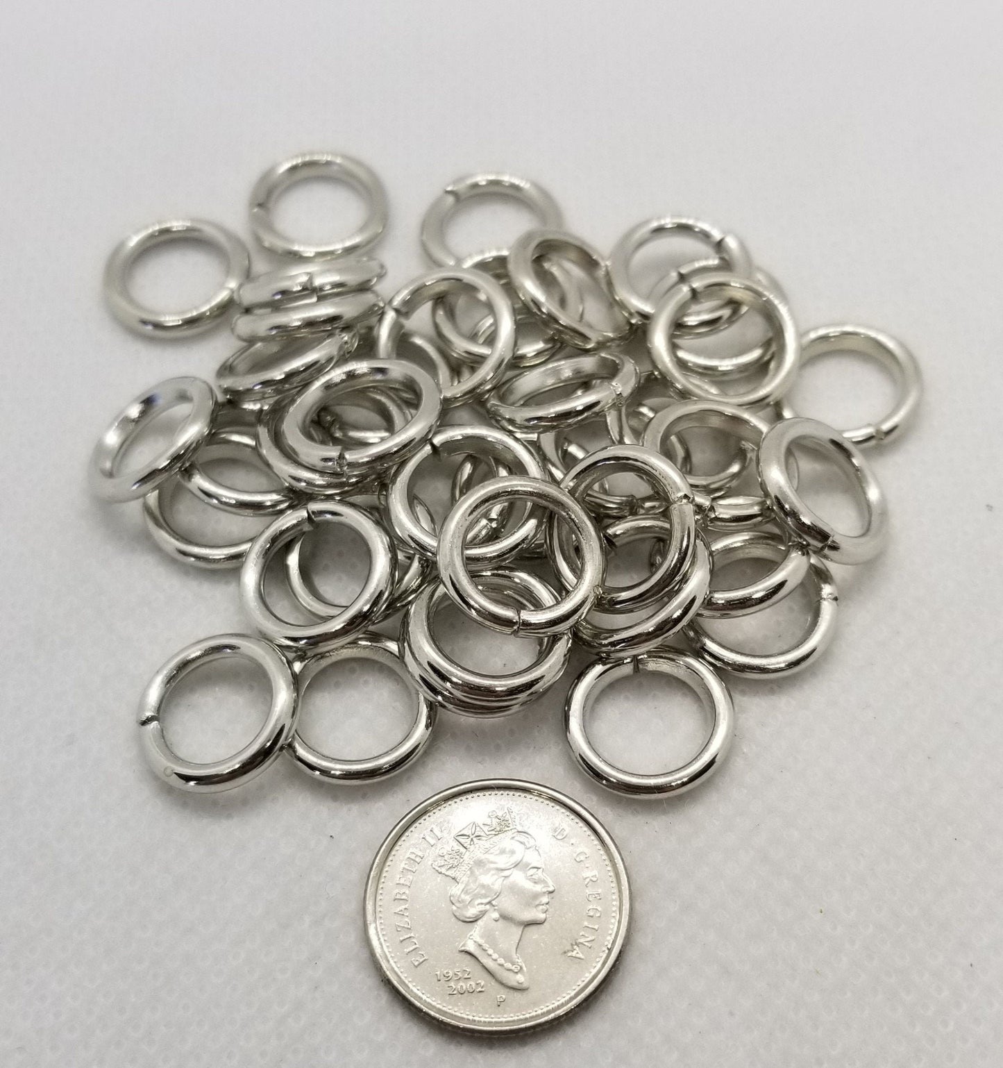 20 pieces Large Jump Rings, Unsoldered, Choose Silver, Gold or Gunmetal, 12 Gauge, 12x2mm, Inner diam 8mm, Beard or Hair Jewelry, Chain Link