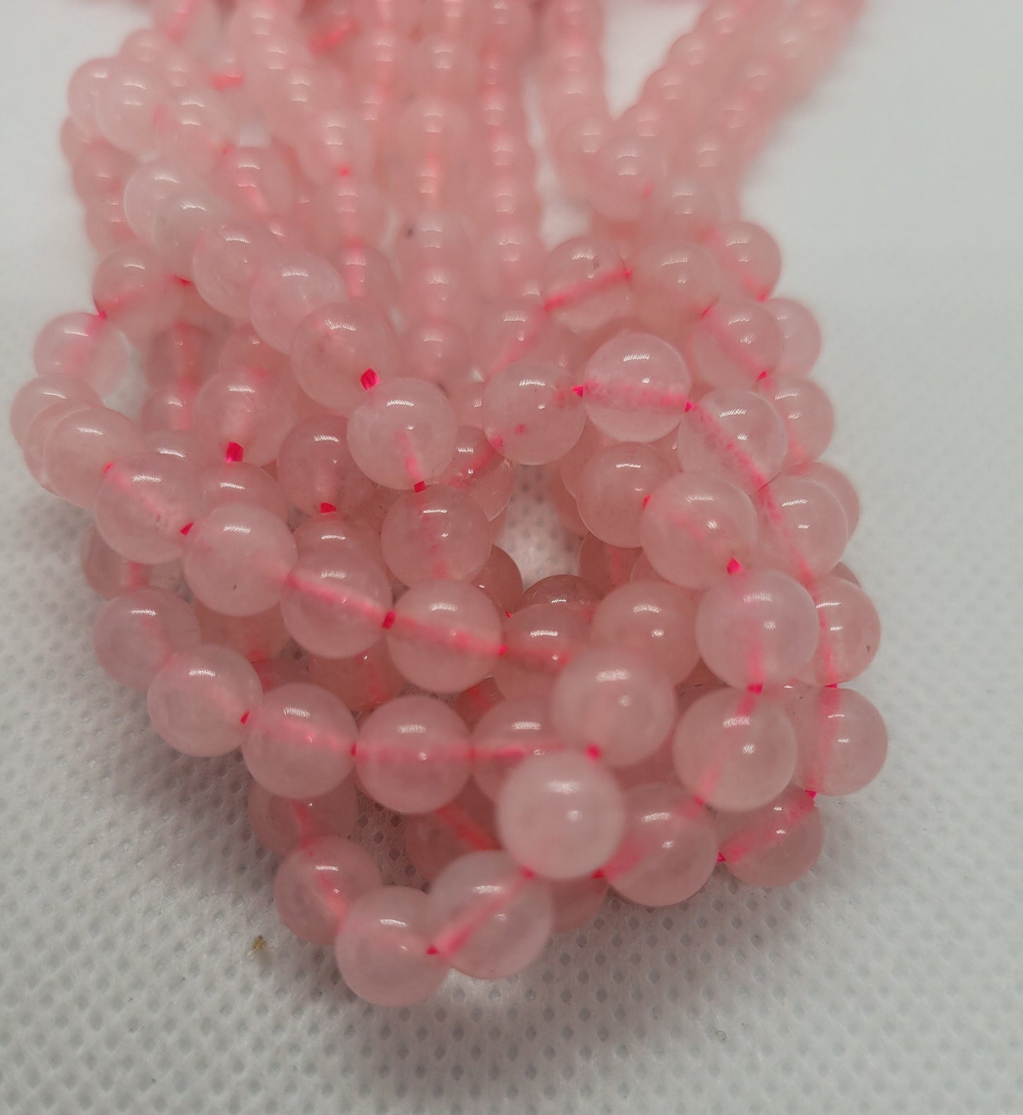 1 strand Natural Rose Quartz Beads, Polished, Round, 6mm, Hole 1mm, Full 15 inch strand, about 55 beads