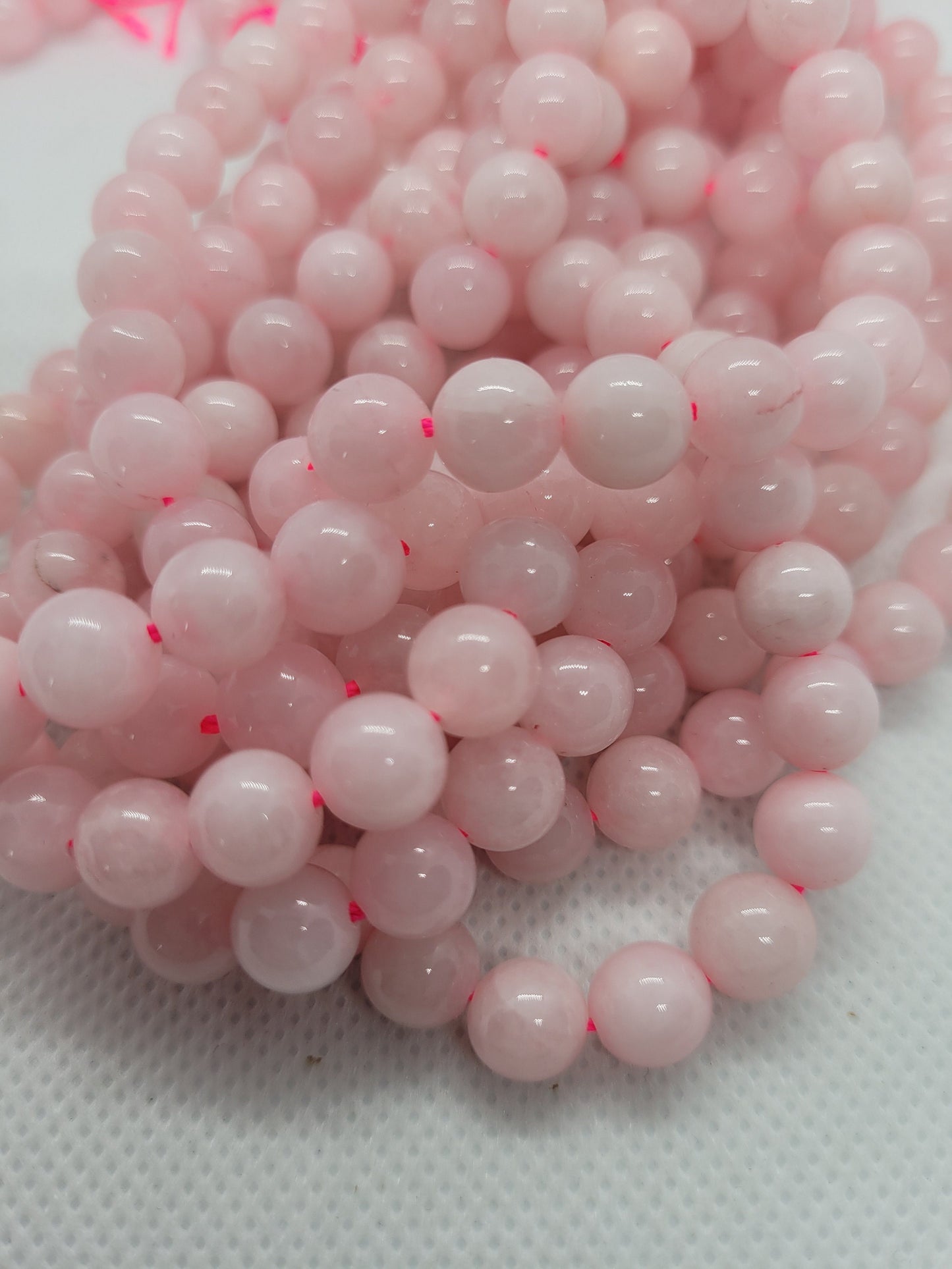 1 strand Natural Rose Quartz Beads, Polished, Round, 8mm, Hole 1mm, Full 15 inch strand, about 45 beads