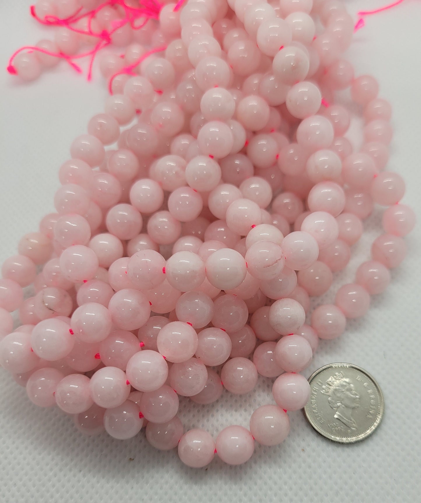 1 strand Natural Rose Quartz Beads, Polished, Round, 8mm, Hole 1mm, Full 15 inch strand, about 45 beads