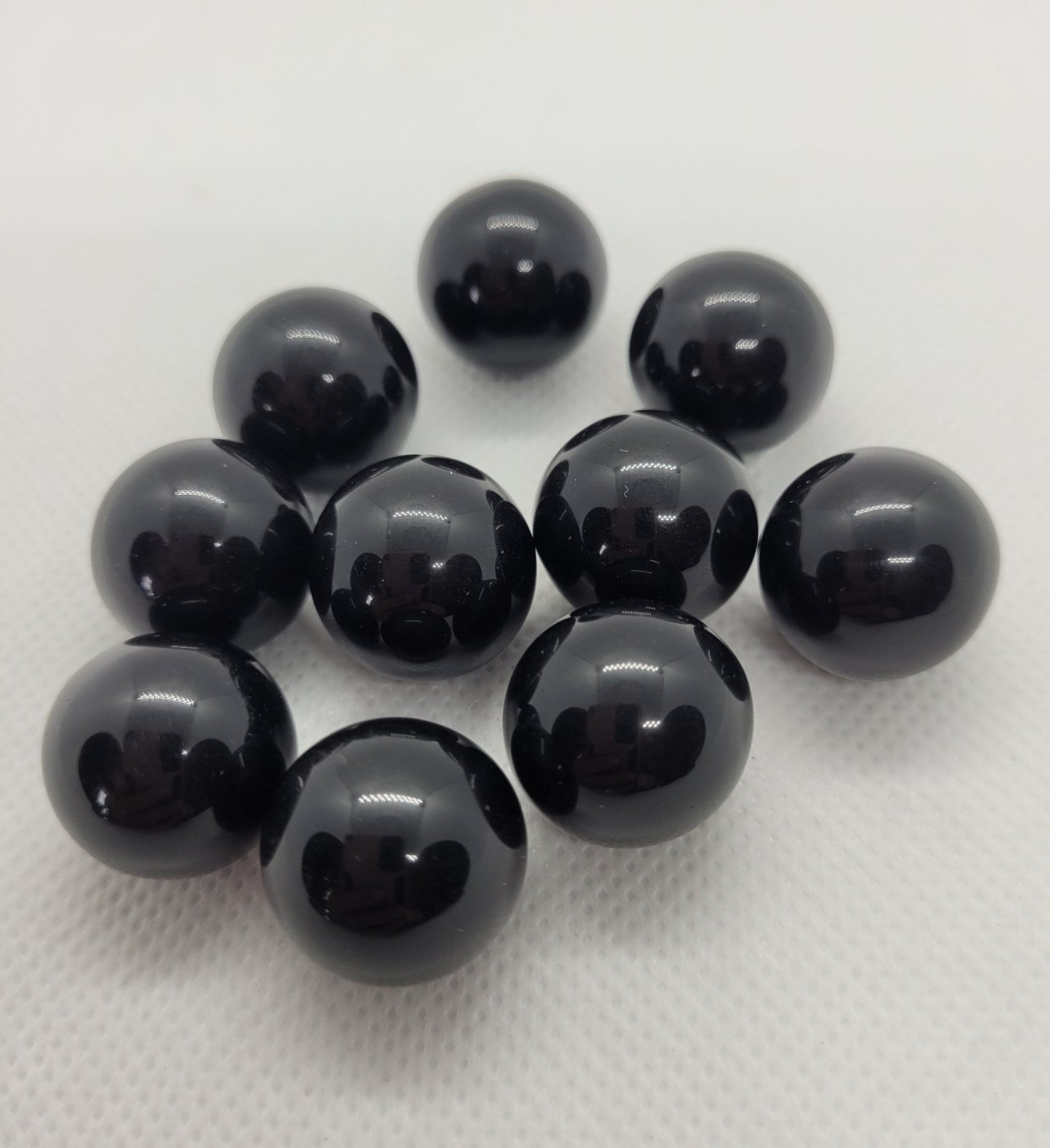 2 pieces Natural Obsidian Spheres, 18mm Round, Gemstone, No Hole, Undrilled