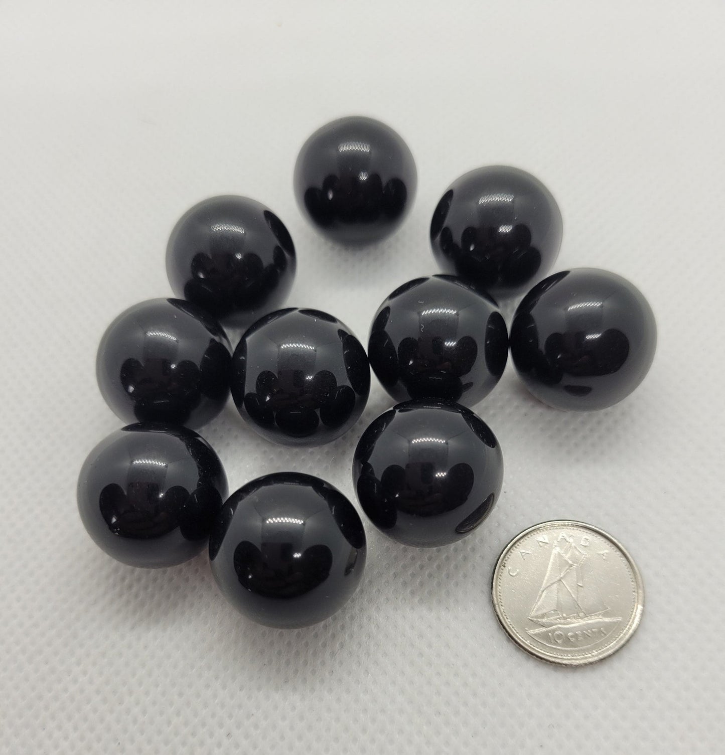 2 pieces Natural Obsidian Spheres, 18mm Round, Gemstone, No Hole, Undrilled