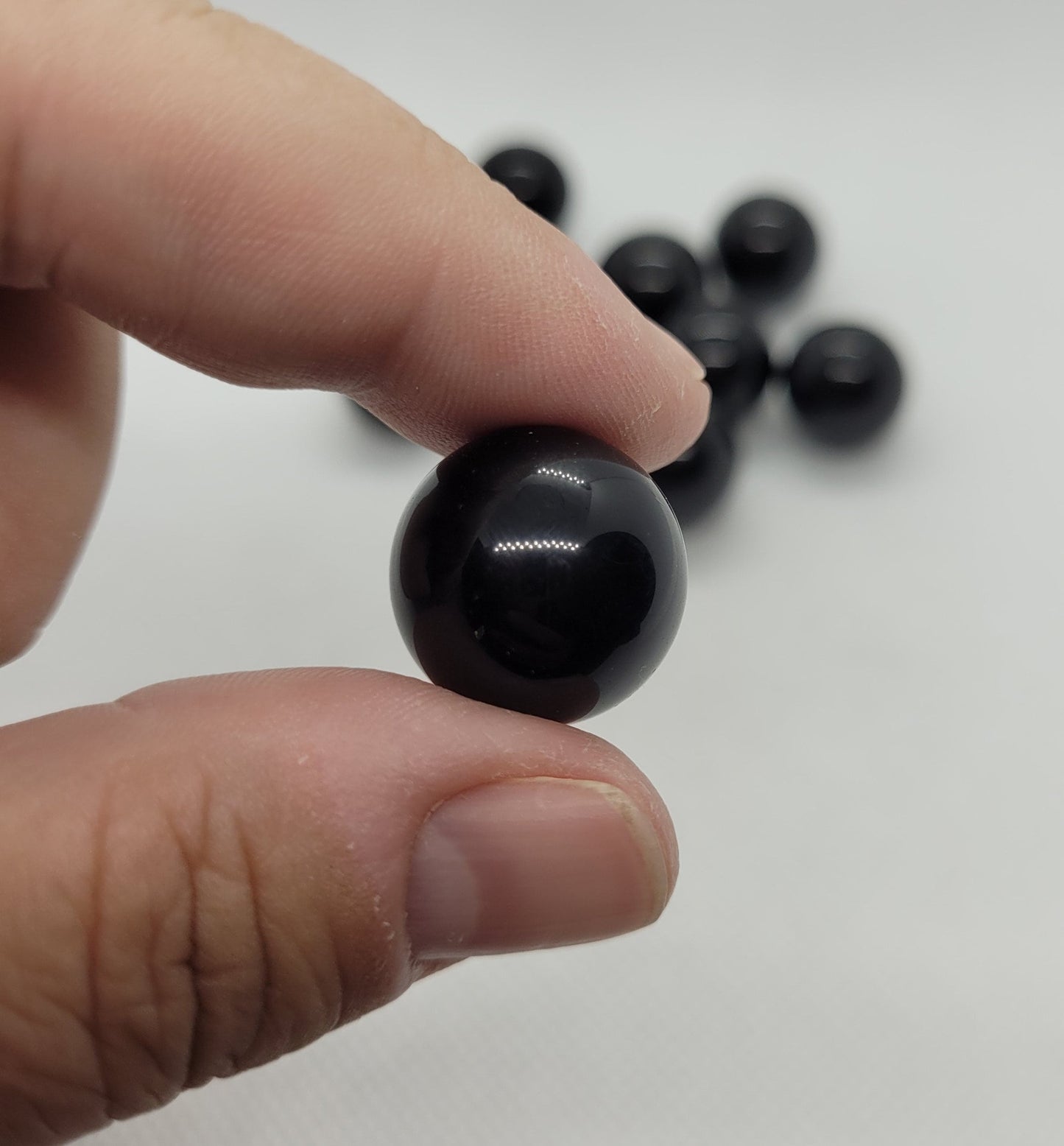 2 pieces Natural Obsidian Spheres, 18mm Round, Gemstone, No Hole, Undrilled