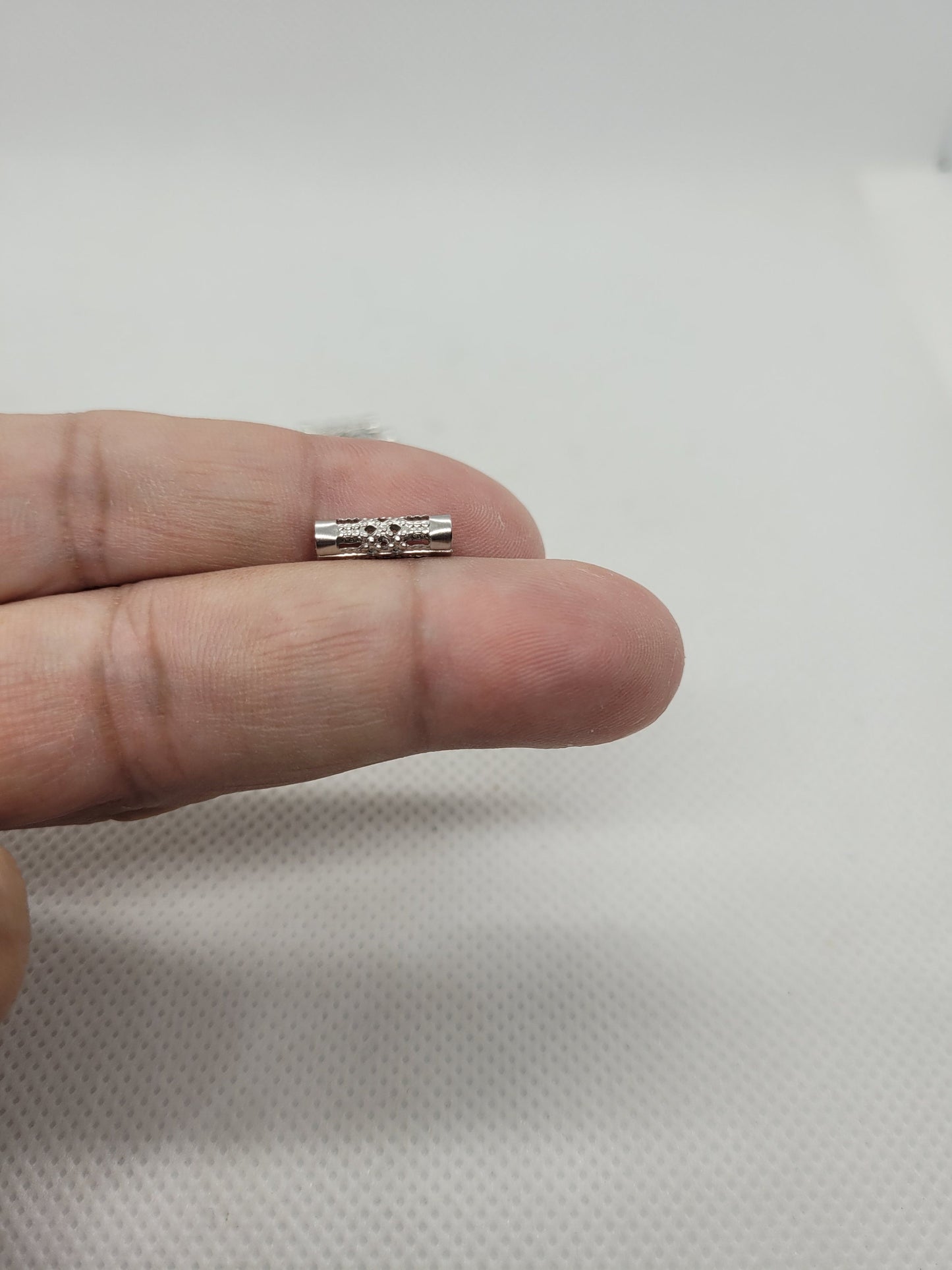 Stainless Steel Tube Spacers with Open Metalwork, 304 Stainless Steel Column Beads, Silver Spacer, 12x4mm, Hole: 3.3mm, DIY Jewelry Making