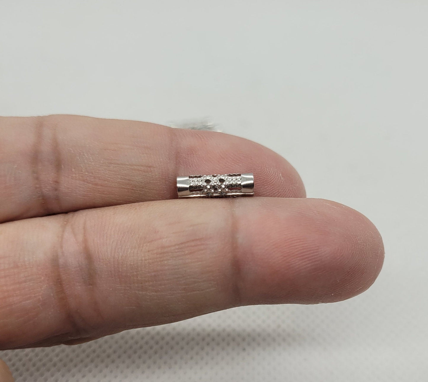 Stainless Steel Tube Spacers with Open Metalwork, 304 Stainless Steel Column Beads, Silver Spacer, 12x4mm, Hole: 3.3mm, DIY Jewelry Making