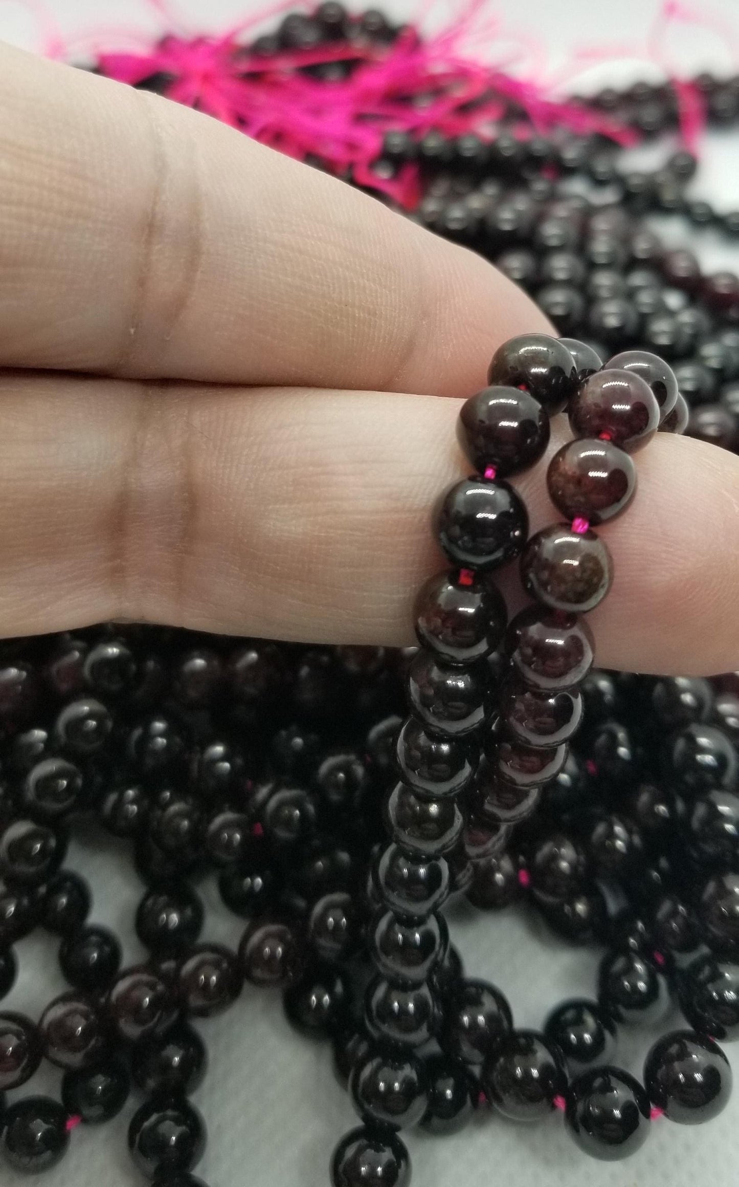 1 strand Natural Garnet, Polished, Real Red Garnet Full Strands, Round, 6~7mm, Hole 1mm, about 60pcs/strand, 15" (38cm)
