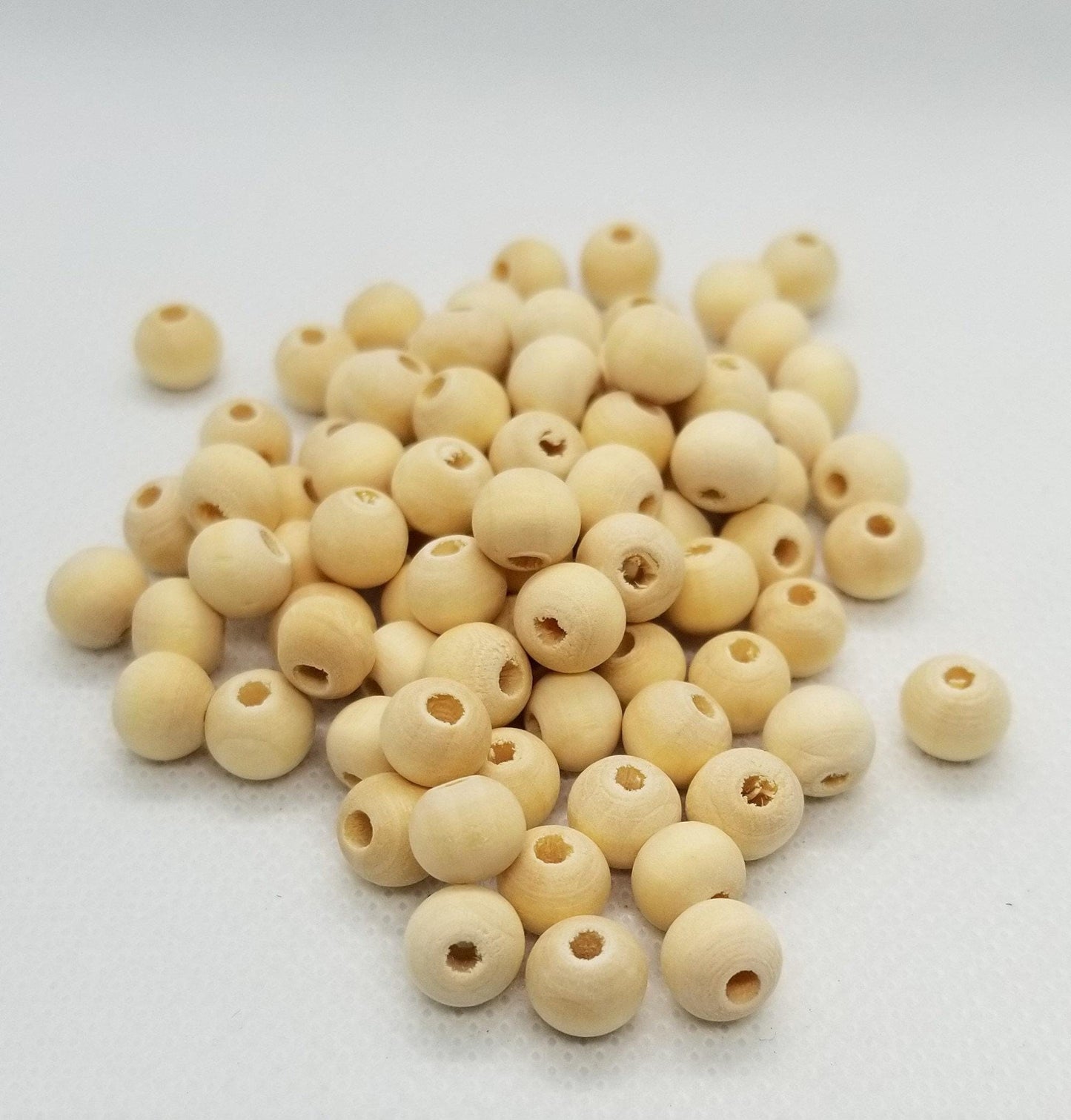 25 pcs Unfinished Wood Beads, 16, 14, 12, 8mm Round, Natural Wood Beads, Round, Moccasin, DIY Mala Bead Garland, hole sizes in description