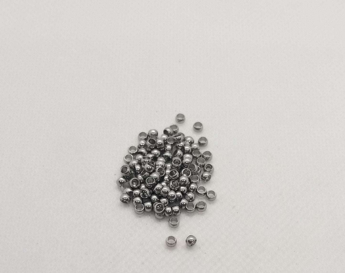 10 pieces 304 Stainless Steel Rondelle Spacer Beads, Small Rondelle, Stainless Steel Color, 3x2mm, Hole 1.8mm