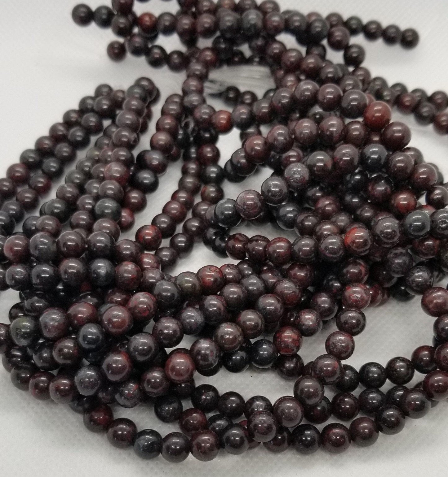 1 strand Natural Bloodstone Beads, Heliotrope Stone, High Grade, Polished, Round, 6mm, Hole 1mm, about 60pcs/strand, Full 15 inch strand