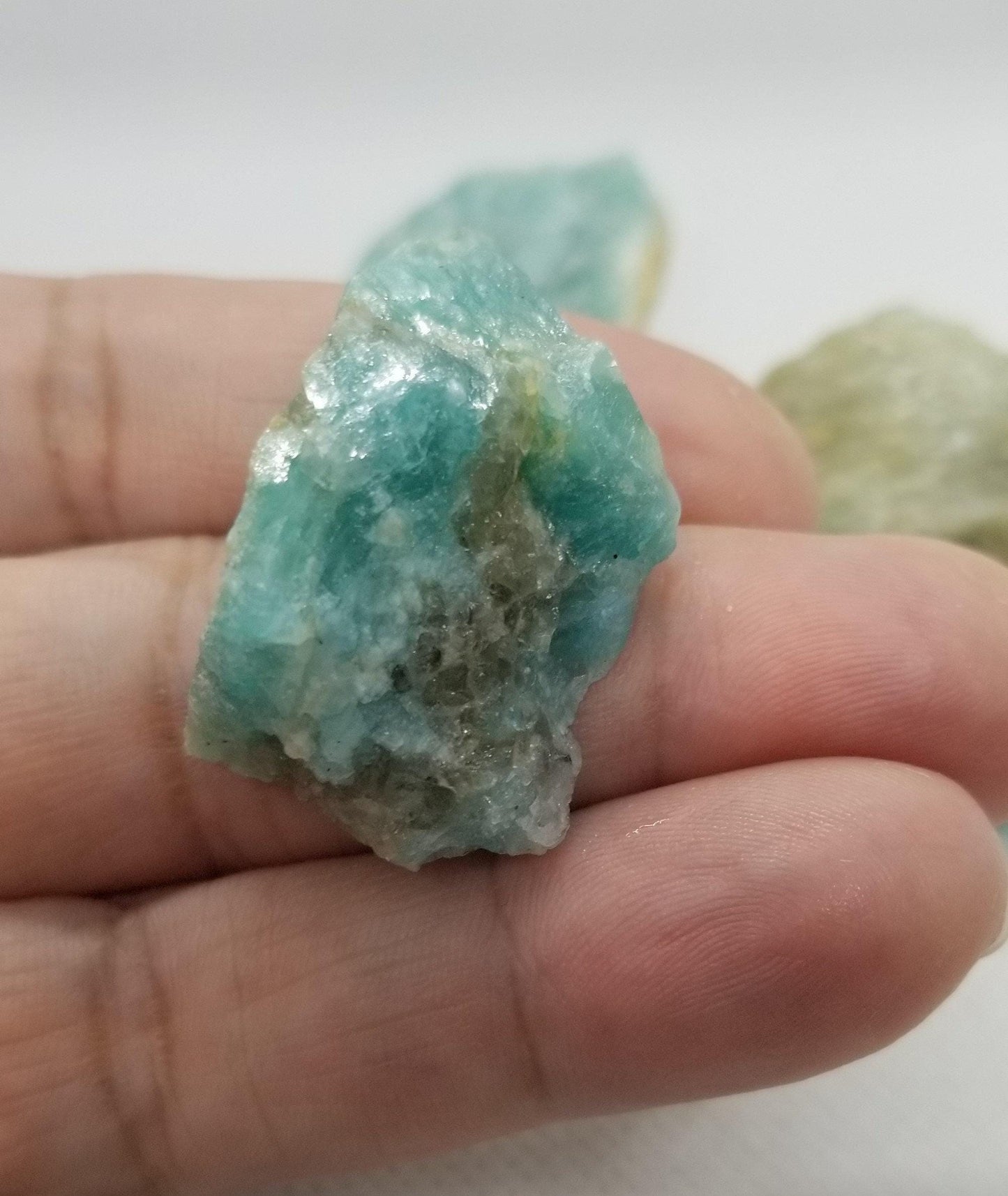Natural Amazonite, Uncut Rough Raw Amazonite, 4 pieces Gemstone Crystal, jewelry making, wire wrapping