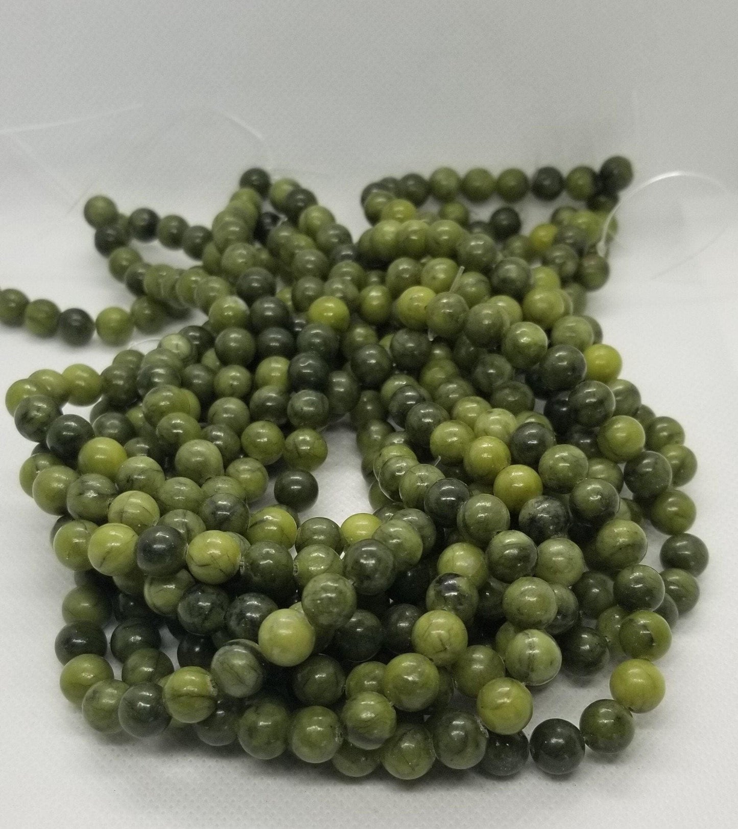 1 strand Natural Taiwan Jade Beads, Round, Polished, 8mm, Hole 1mm, about 45pcs/strand, Full 15" strand