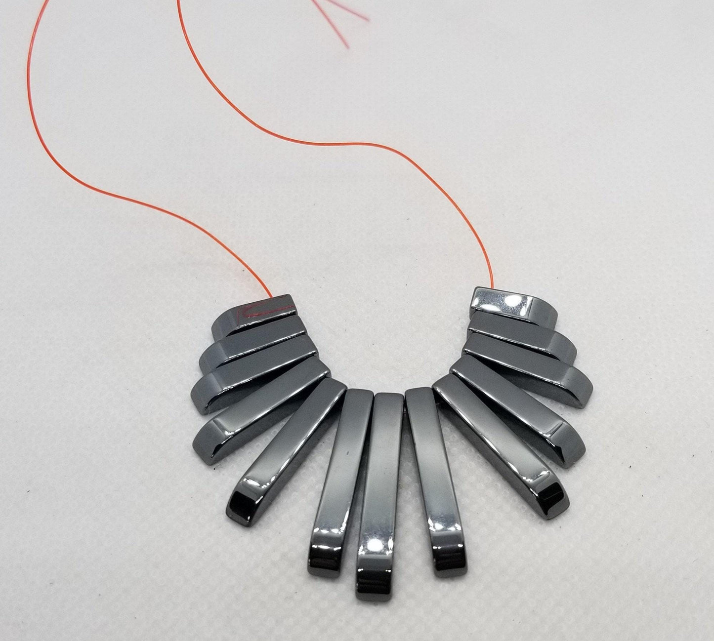 Premium Grade AAA Black Hematite Focal Beads, 1 Strand, Non-magnetic, Synthetic, 12~29.5mm Long - Perfect for Jewelry Making, 13pcs/strand