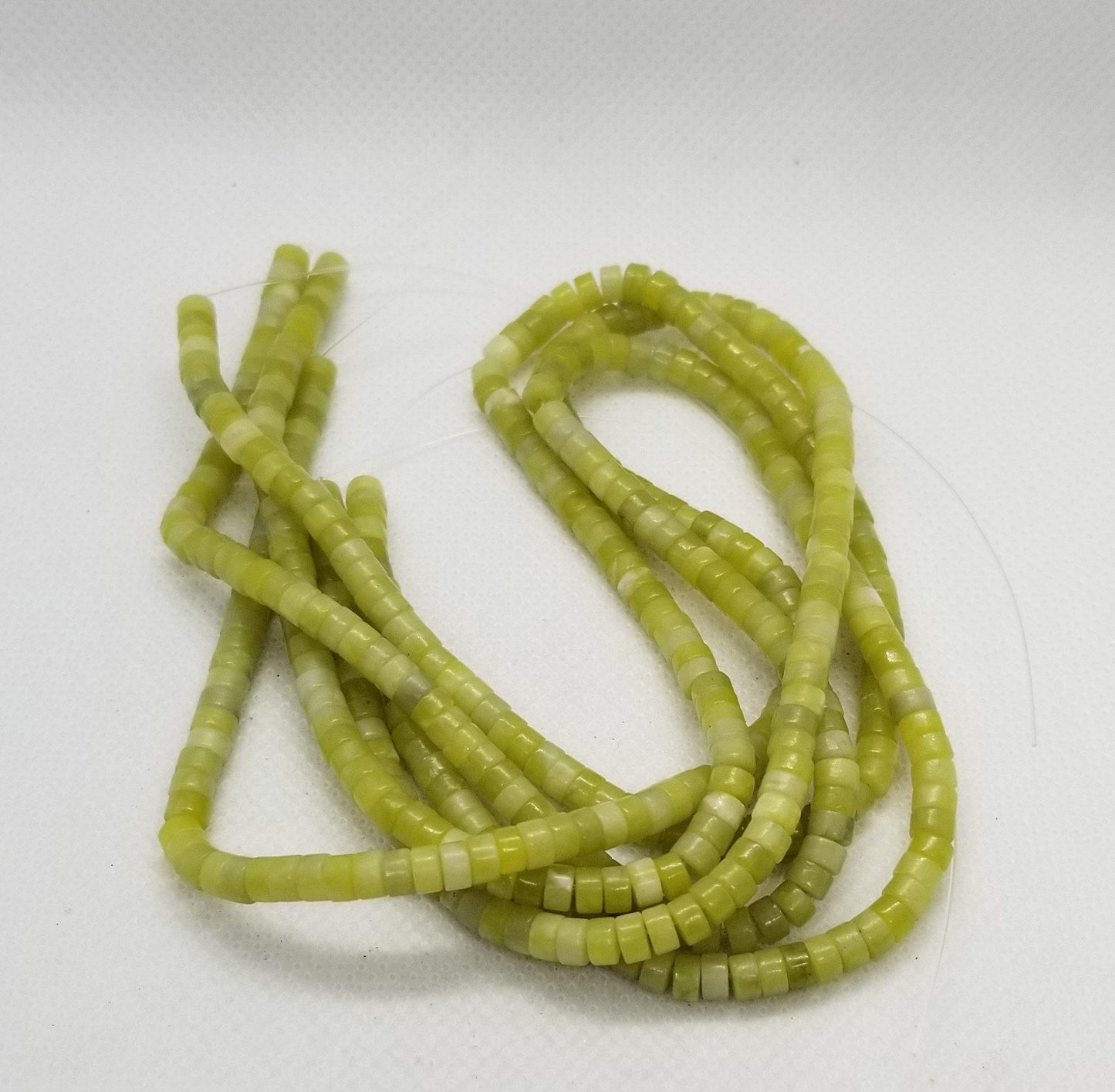 1 strand Unique Natural Chinese Jade Heishi Beads, Heishi Disc, Flat Round Disc, 4x2mm, Hole 0.8mm, about 150pcs/strand, Full 15 inch strand