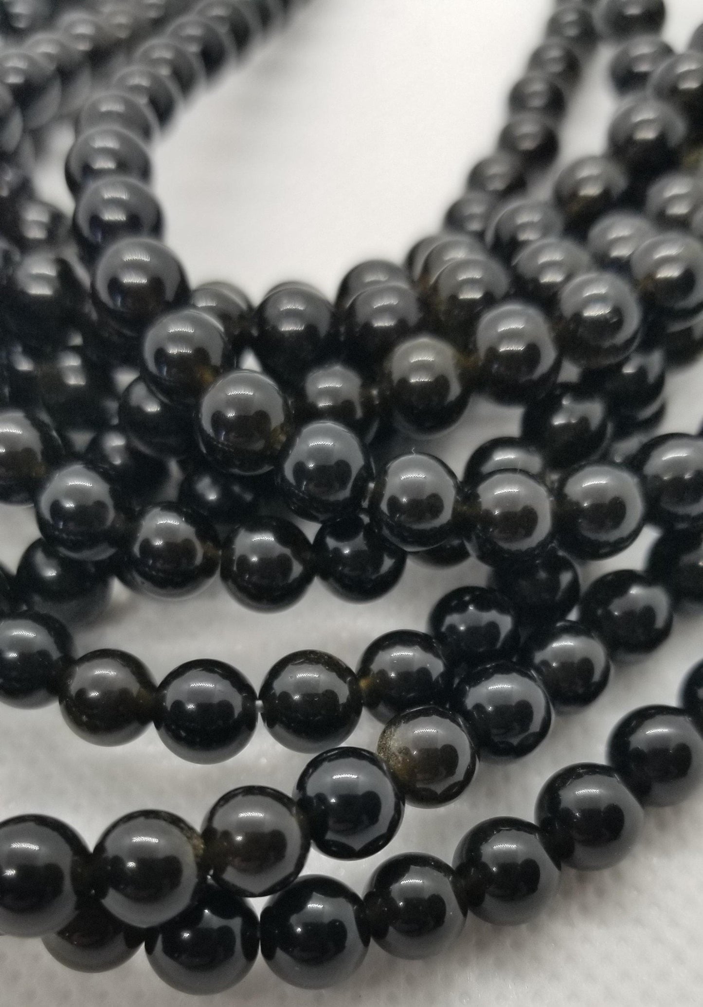 1 strand Natural Golden Sheen Obsidian Beads, Round, 6mm, Hole 1mm, approximately 30pcs/strand, Half strand, about 8 inch strand