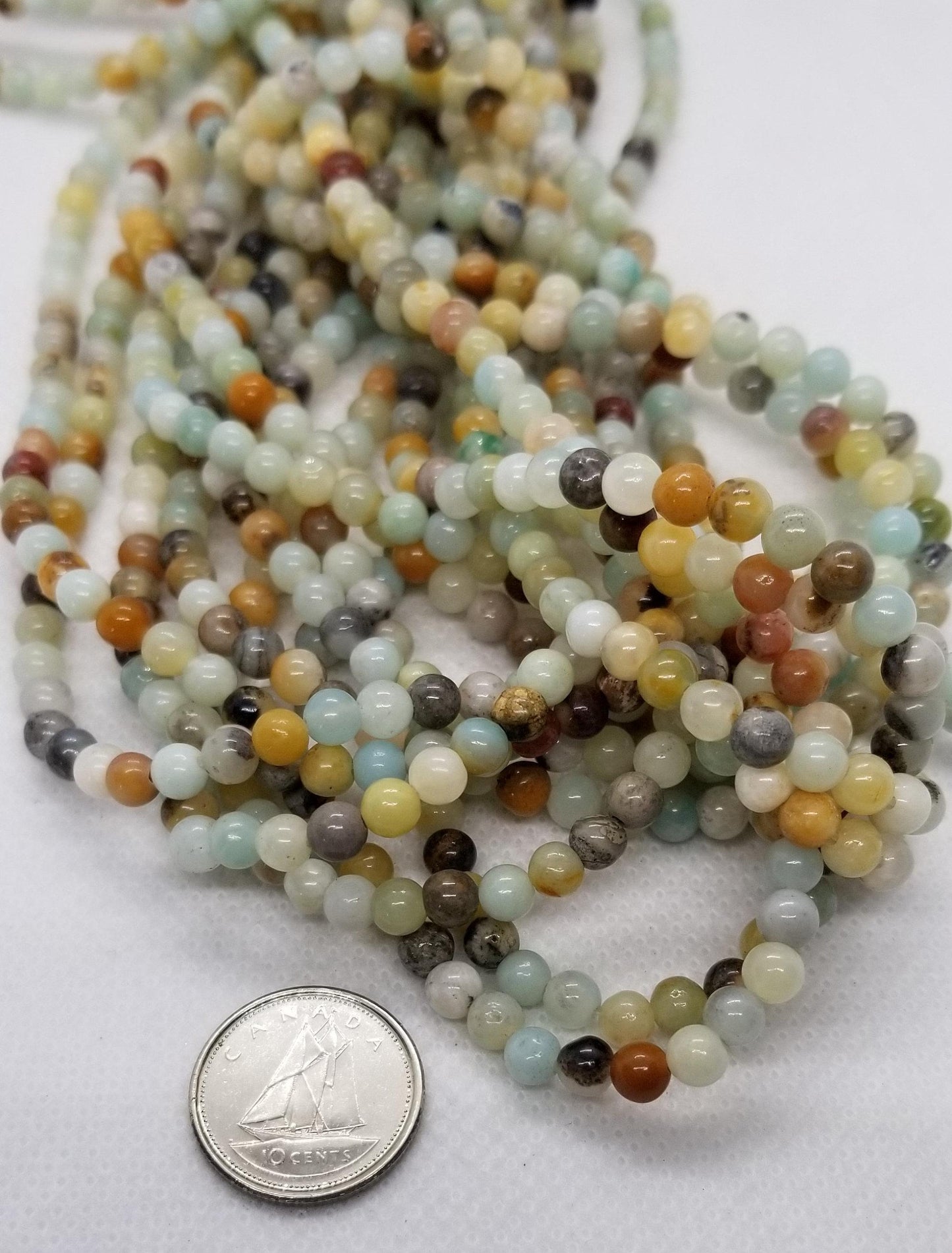 1 strand Natural Amazonite Beads, Polished, Round, 4mm, Hole 1mm, approx 88pcs/strand, Full Strand 15"