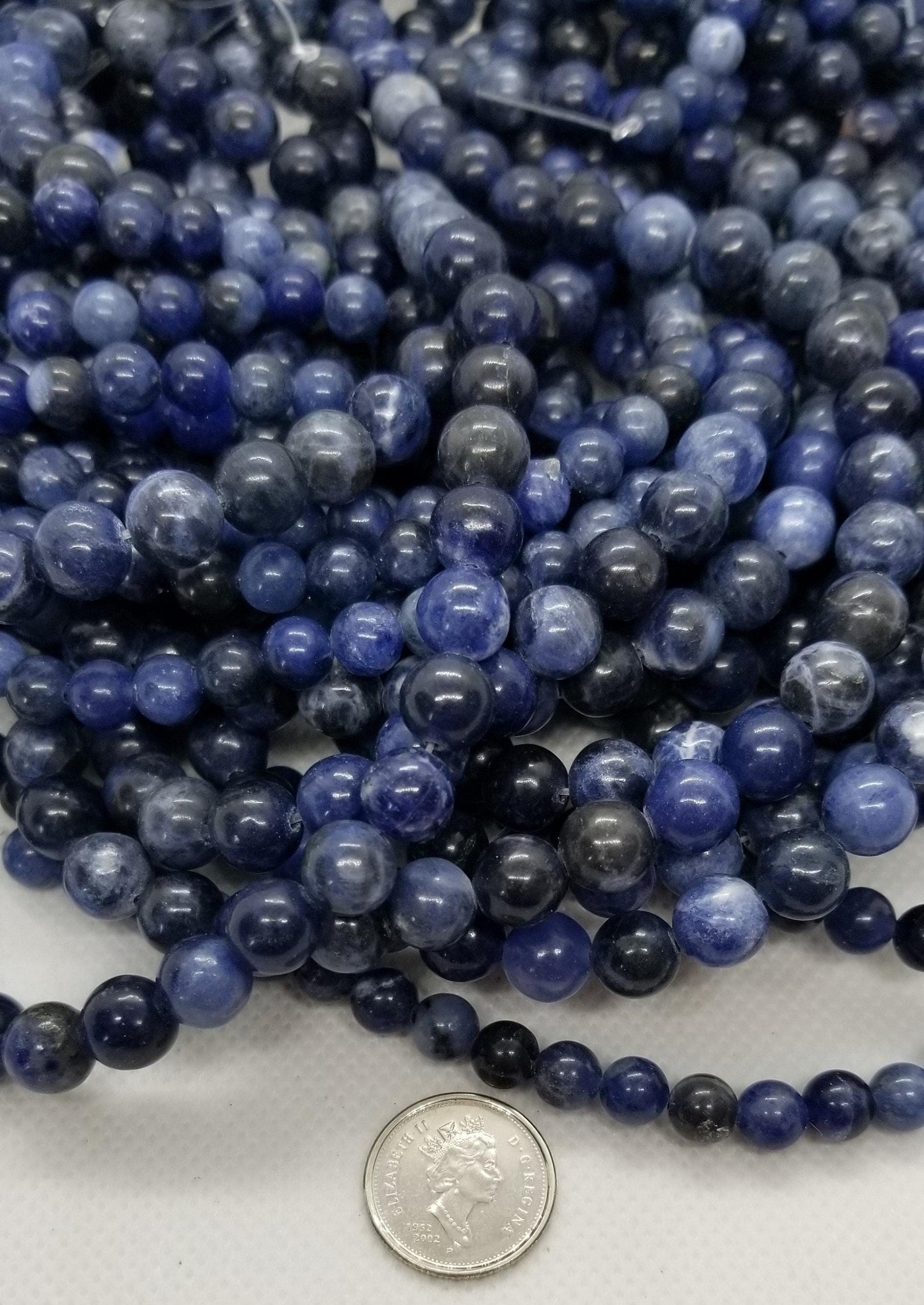 Natural Blue Sodalite Beads, 1 strand, Round, 6mm or 8mm, Hole 1mm, Full Strands, see description for bead count