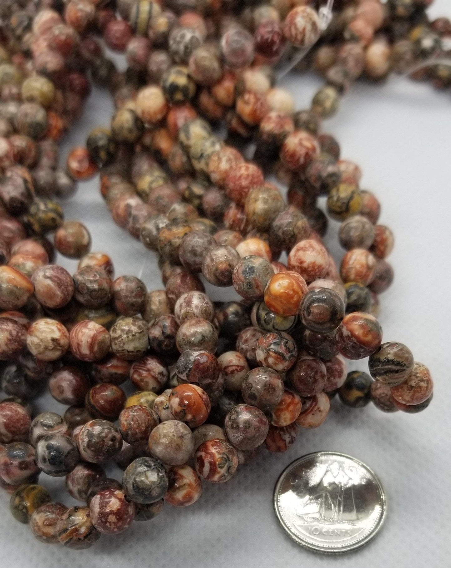 1 strand Natural Leopard Skin Jasper Beads, Round, Polished, about 6mm, Hole 1mm, about 60pcs per strand, Full 15'' strand