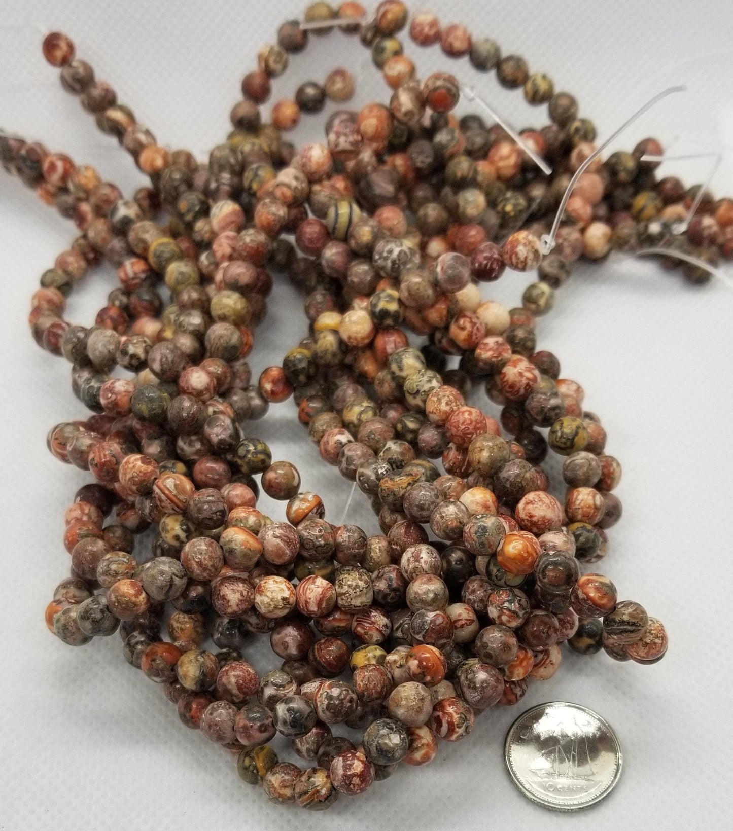 1 strand Natural Leopard Skin Jasper Beads, Round, Polished, about 6mm, Hole 1mm, about 60pcs per strand, Full 15'' strand