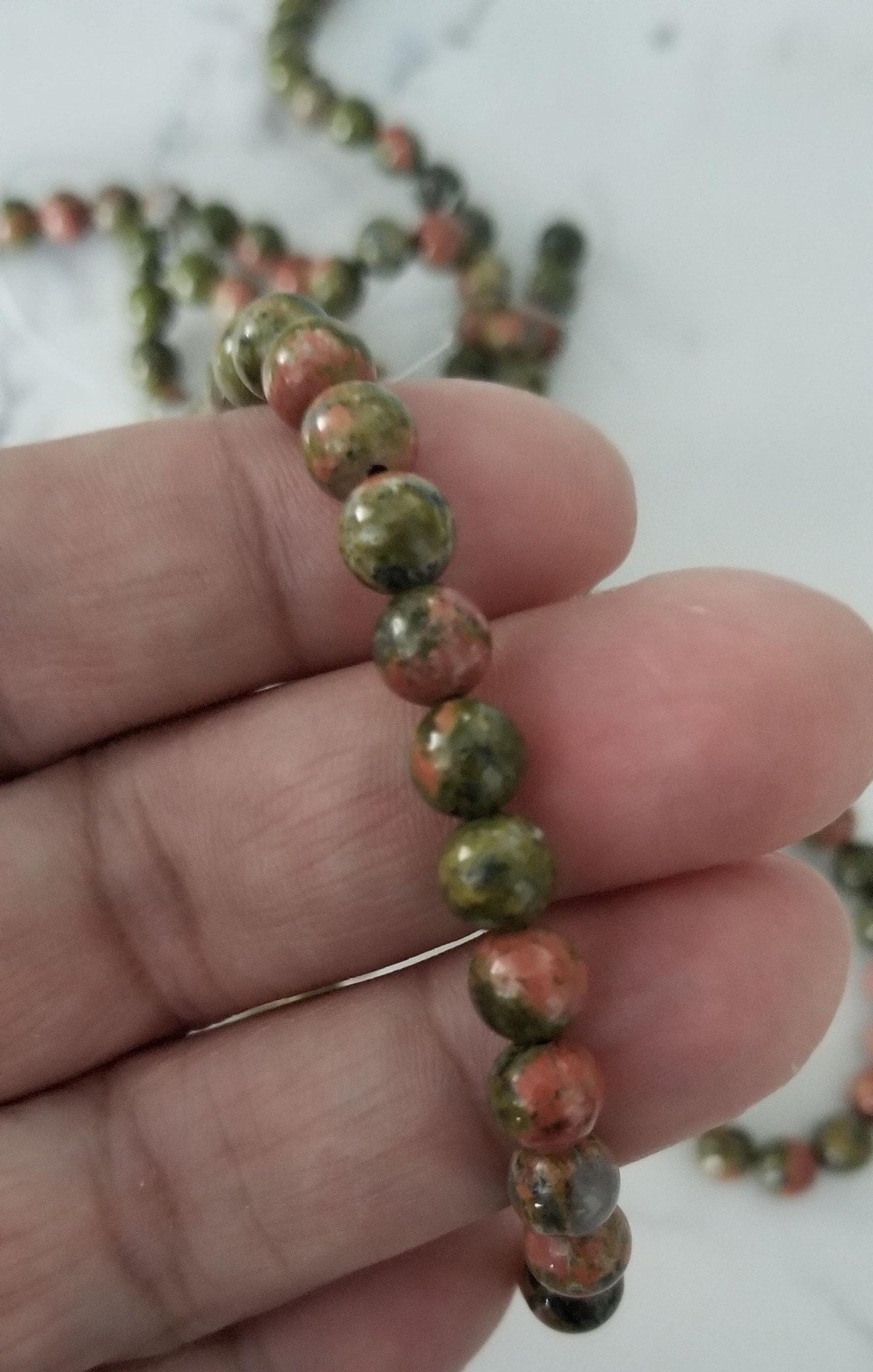 1 Strand Natural Unakite Round Beads, approx 6~7mm, Hole 1mm, approx 60 pcs/strand, Full 15.7" strand