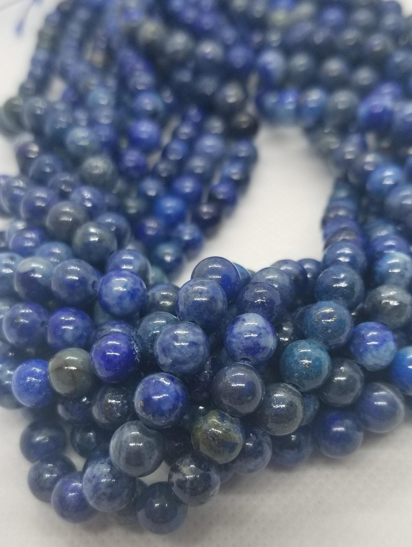 1 strand Natural Lapis Lazuli, Polished, Dyed, Round Beads, 6mm, Hole: 1mm; about 60 pcs/strand, Full Strand 15"