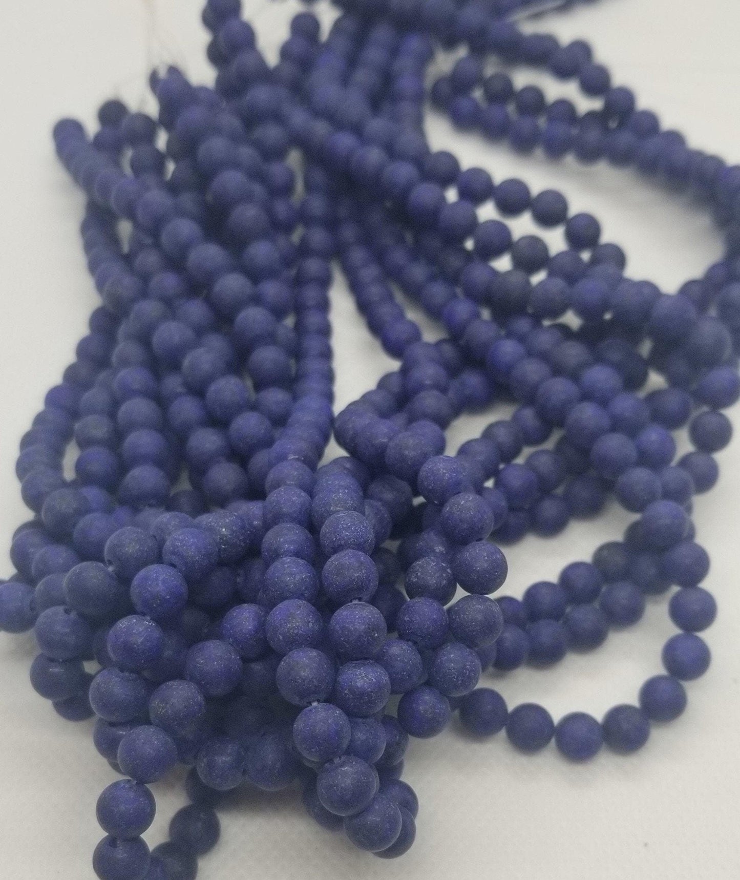 1 strand Natural Lapis Lazuli Beads, Round, Frosted, Dyed, 6~6.5mm, Hole 1mm, about 60pcs per strand, 15 inches, full strand