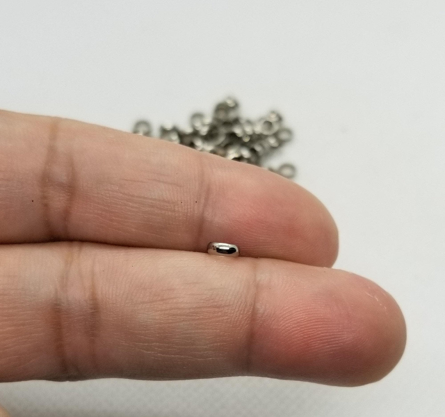 10 pieces 201 Stainless Steel Rondelle Ring Spacer Beads, Silver Stainless Steel Color, 5x1.5mm, Hole 3.5mm