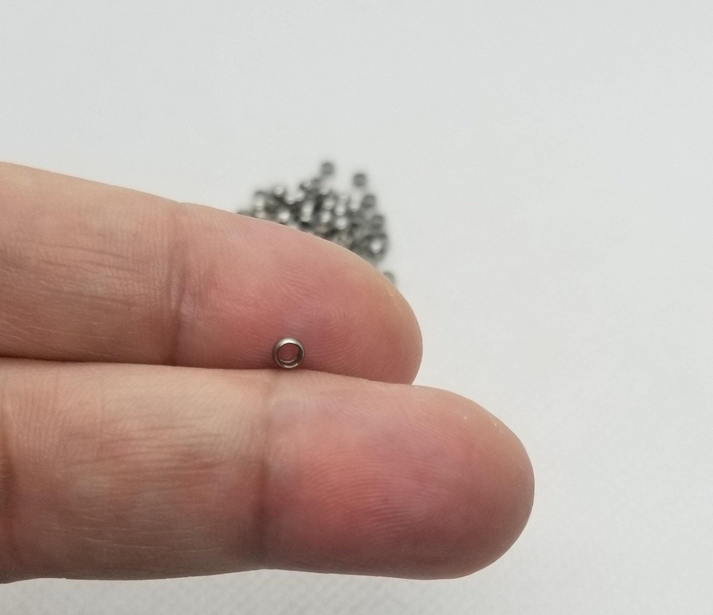 10 pieces 304 Stainless Steel Rondelle Spacer Beads, Small Rondelle, Stainless Steel Color, 3x2mm, Hole 1.8mm