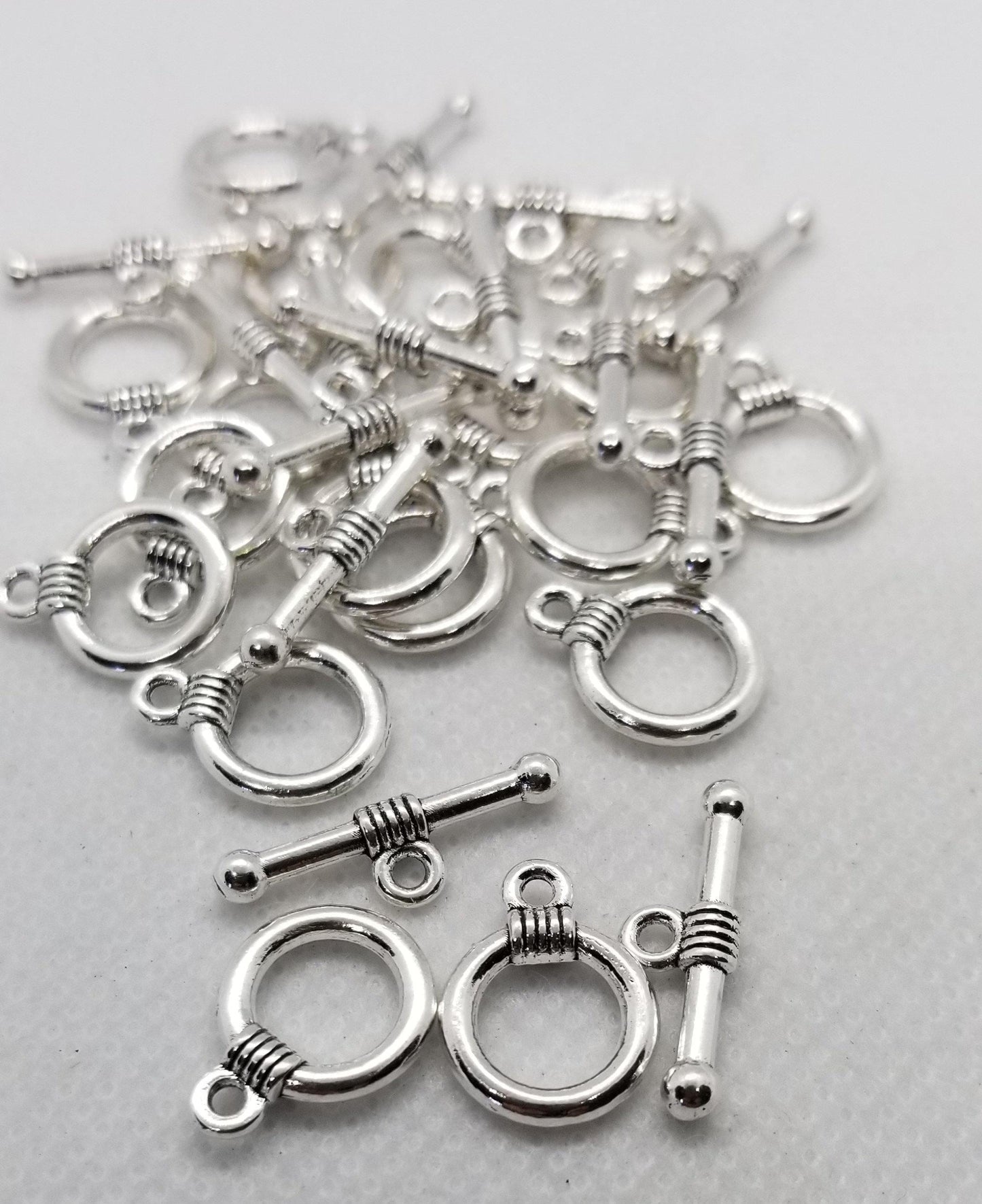 5 sets Round Toggle Clasps, Silver or Gold tone, Jump Rings Optional, Lead, Nickel, Cadmium Free, Ring 11x15mm, Bar 20mm long, hole 2mm