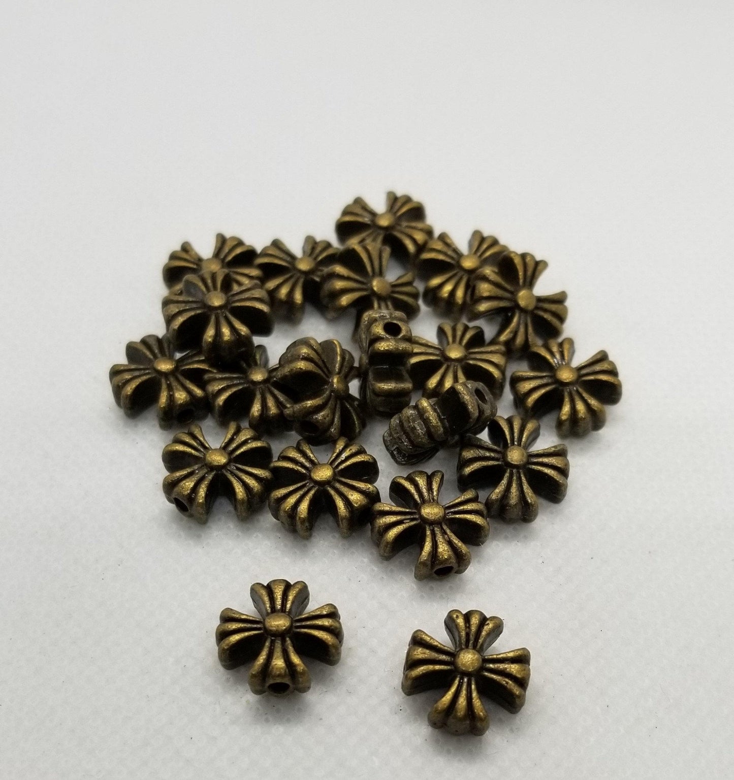 5 pieces Bronze Cross, Tibetan Style Alloy, Orthodox Cross, Cadmium, Nickel, Lead Free, Antique Bronze, 12x13x6mm, Hole 1.5mm