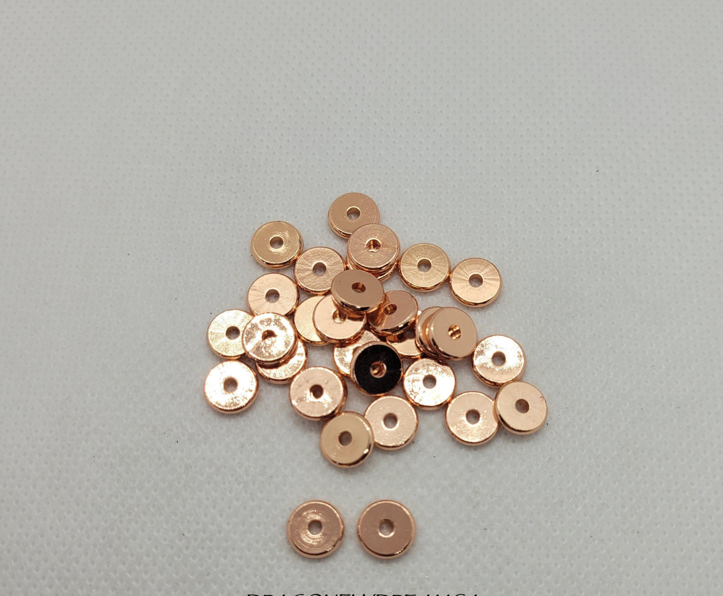 10 pieces Rose Gold Heishi Disc, Brass Alloy Spacer Beads, Rose Gold, 8x1.5mm, Hole 2mm