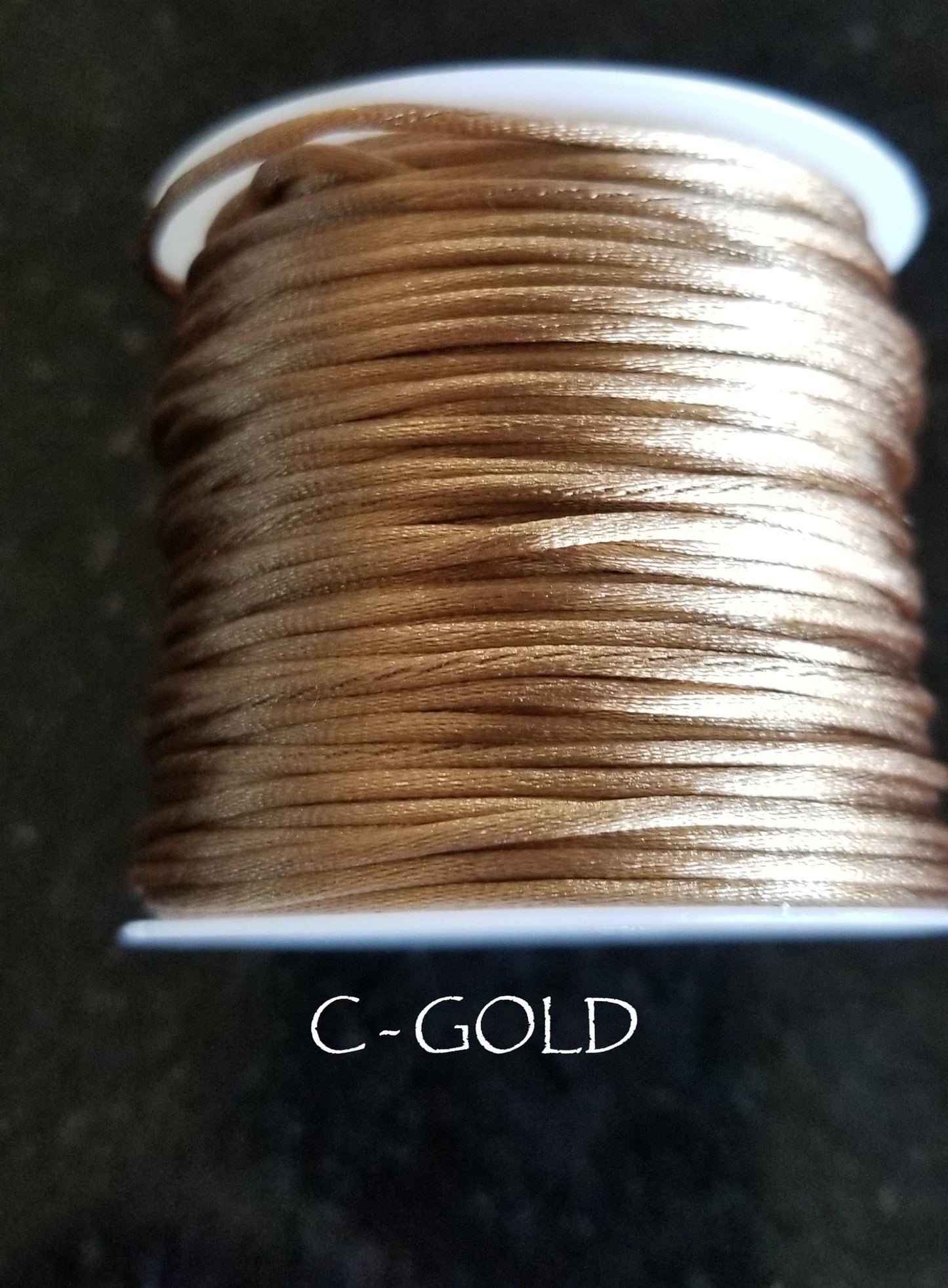 1mm Satin Rattail cord, 10 meters on a reusable spool, Nylon cord, Faux silk cord for bracelets, necklaces, knotting projects