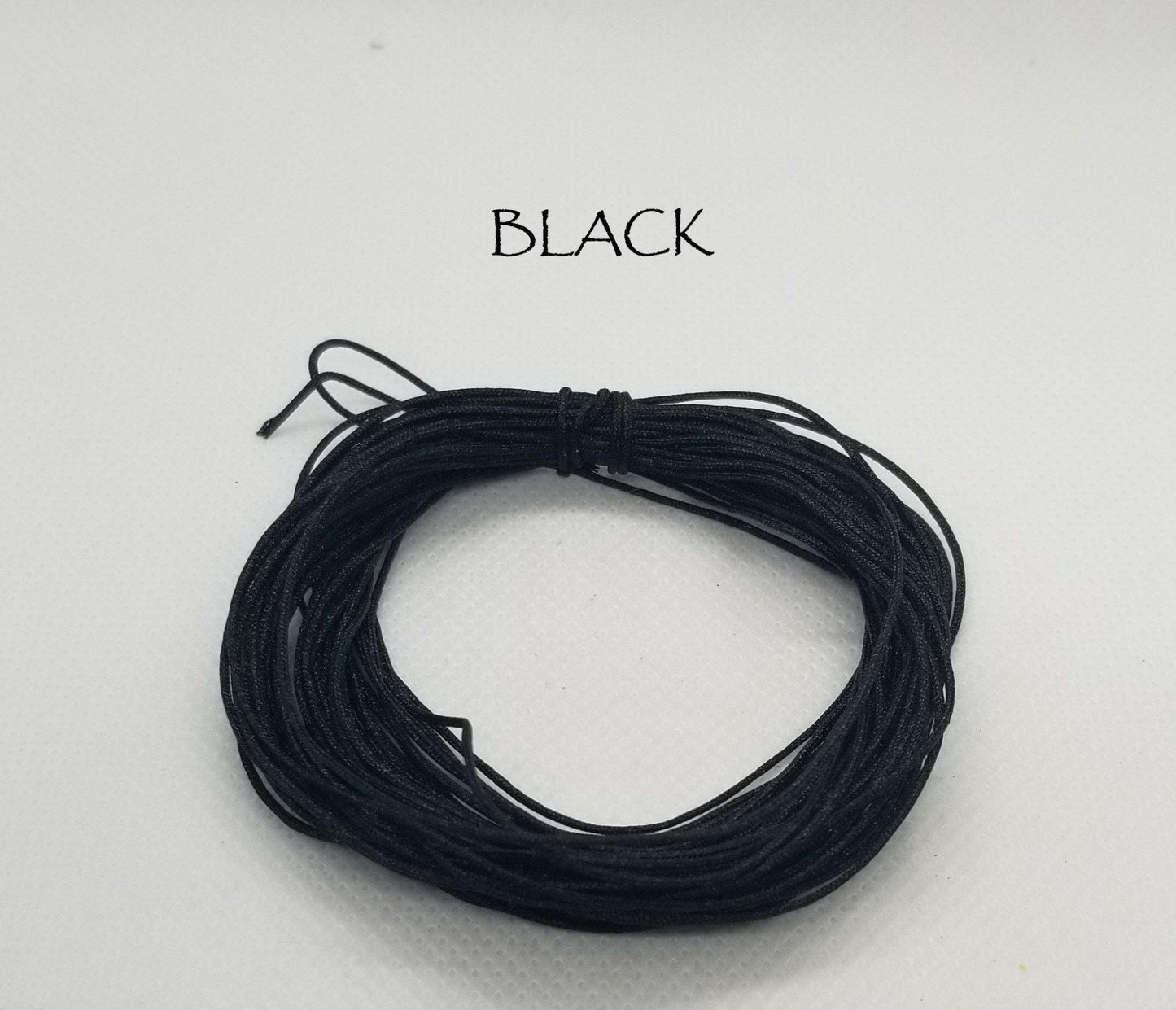 10m Nylon Cord 0.8mm Black Silver Gold Khaki Red Blue, Strong cord for beading, macrame, jewelry, knotting, stringing, crafting projects
