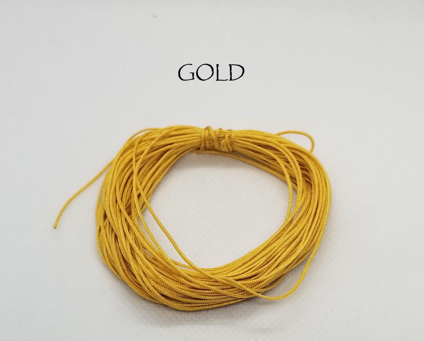 10m Nylon Cord 0.8mm Black Silver Gold Khaki Red Blue, Strong cord for beading, macrame, jewelry, knotting, stringing, crafting projects