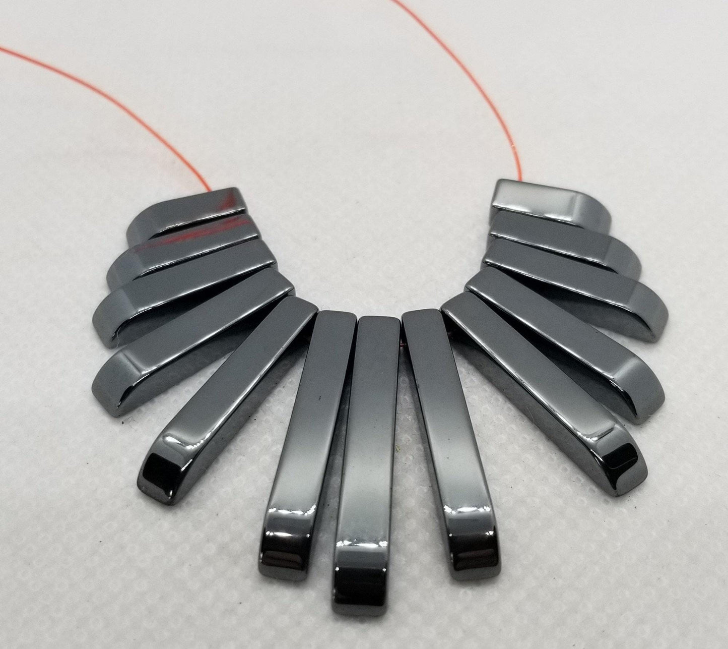 Premium Grade AAA Black Hematite Focal Beads, 1 Strand, Non-magnetic, Synthetic, 12~29.5mm Long - Perfect for Jewelry Making, 13pcs/strand
